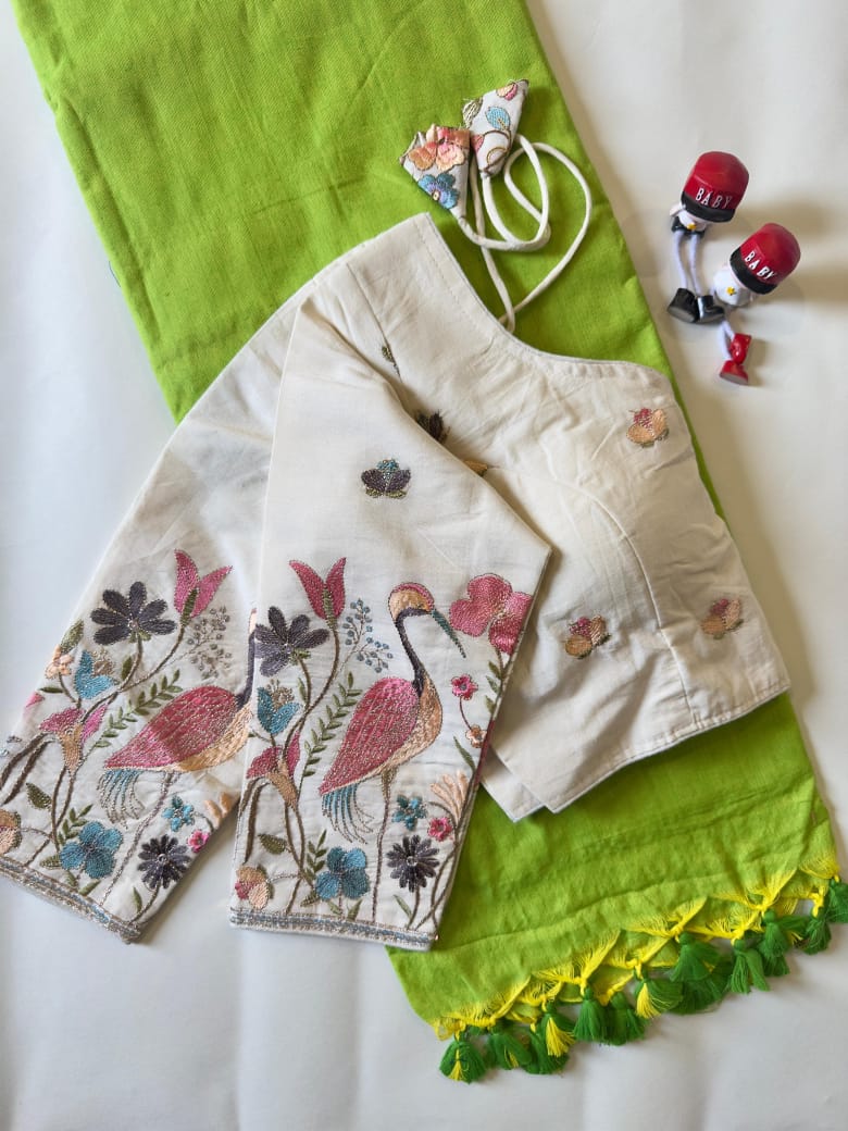 Khadi Cotton Saree And Blouse