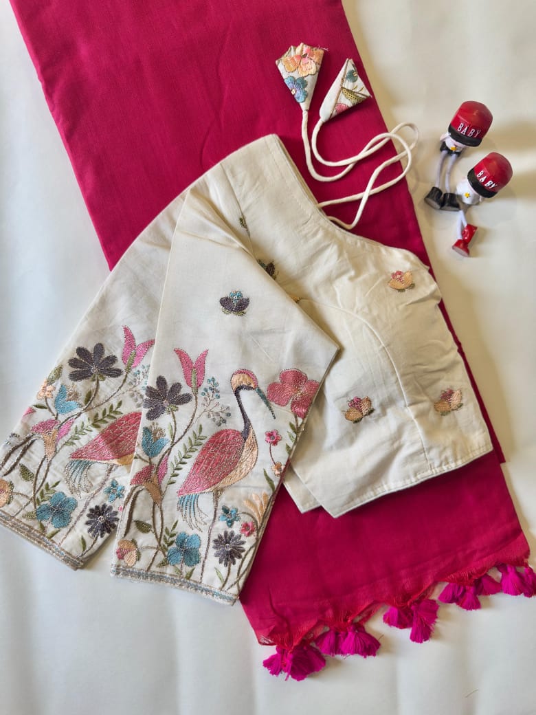 Khadi Cotton Saree And Blouse