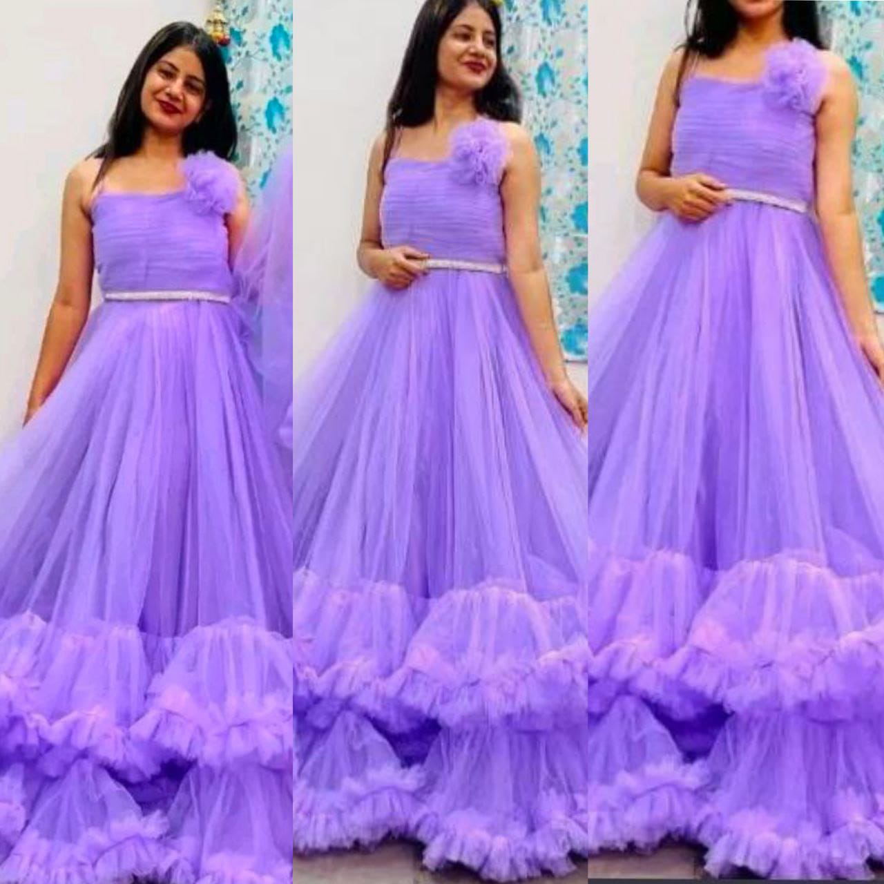 Dreamy Soft Net Frill Gown