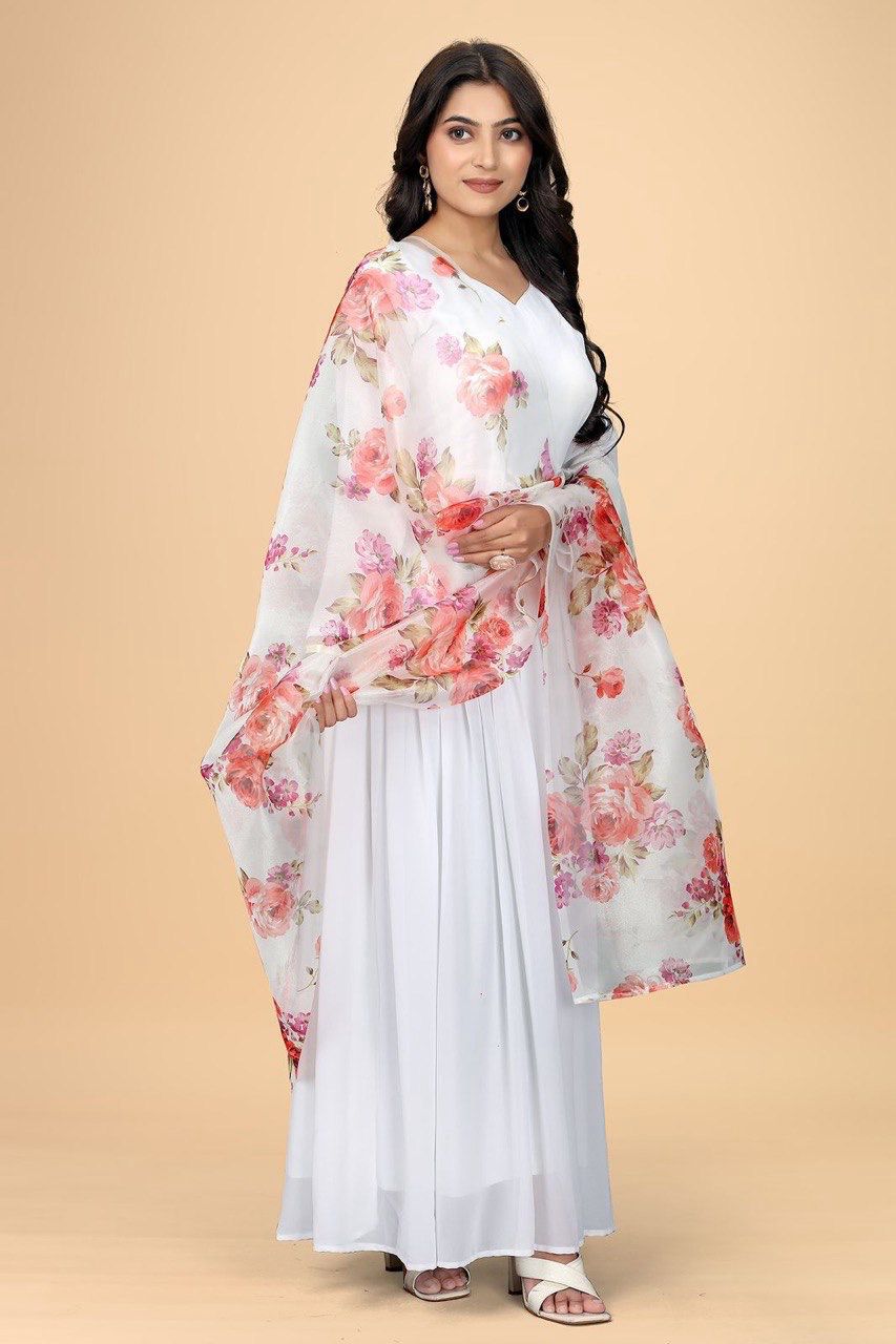 White Rose Flaired Gown