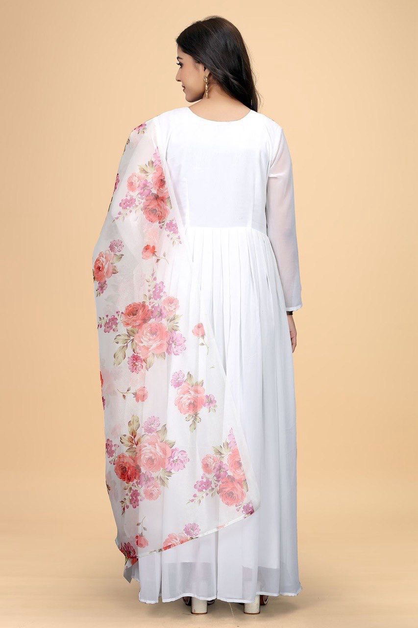 White Rose Flaired Gown