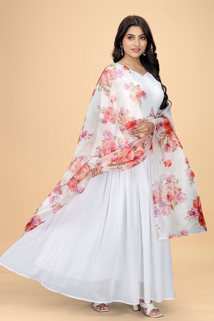White Rose Flaired Gown