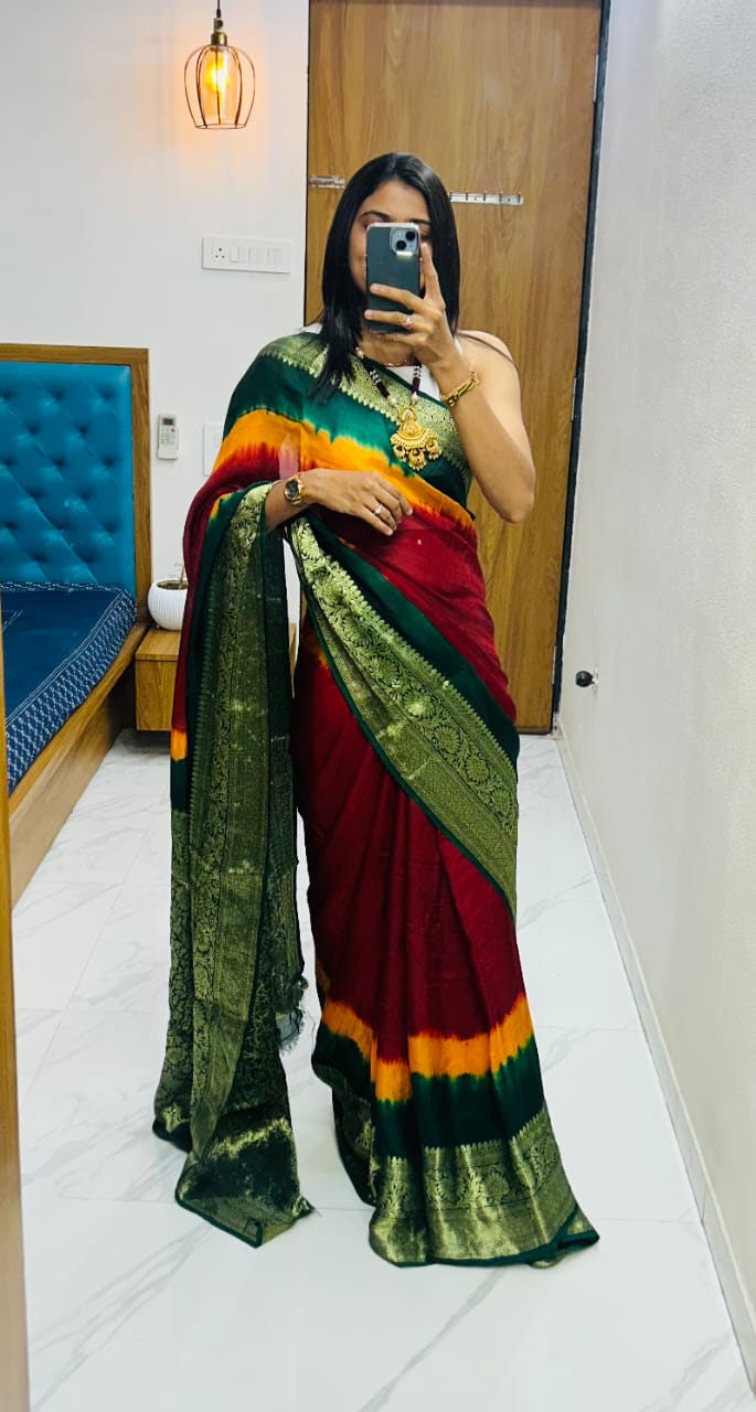 Kanjivaram Bandhani