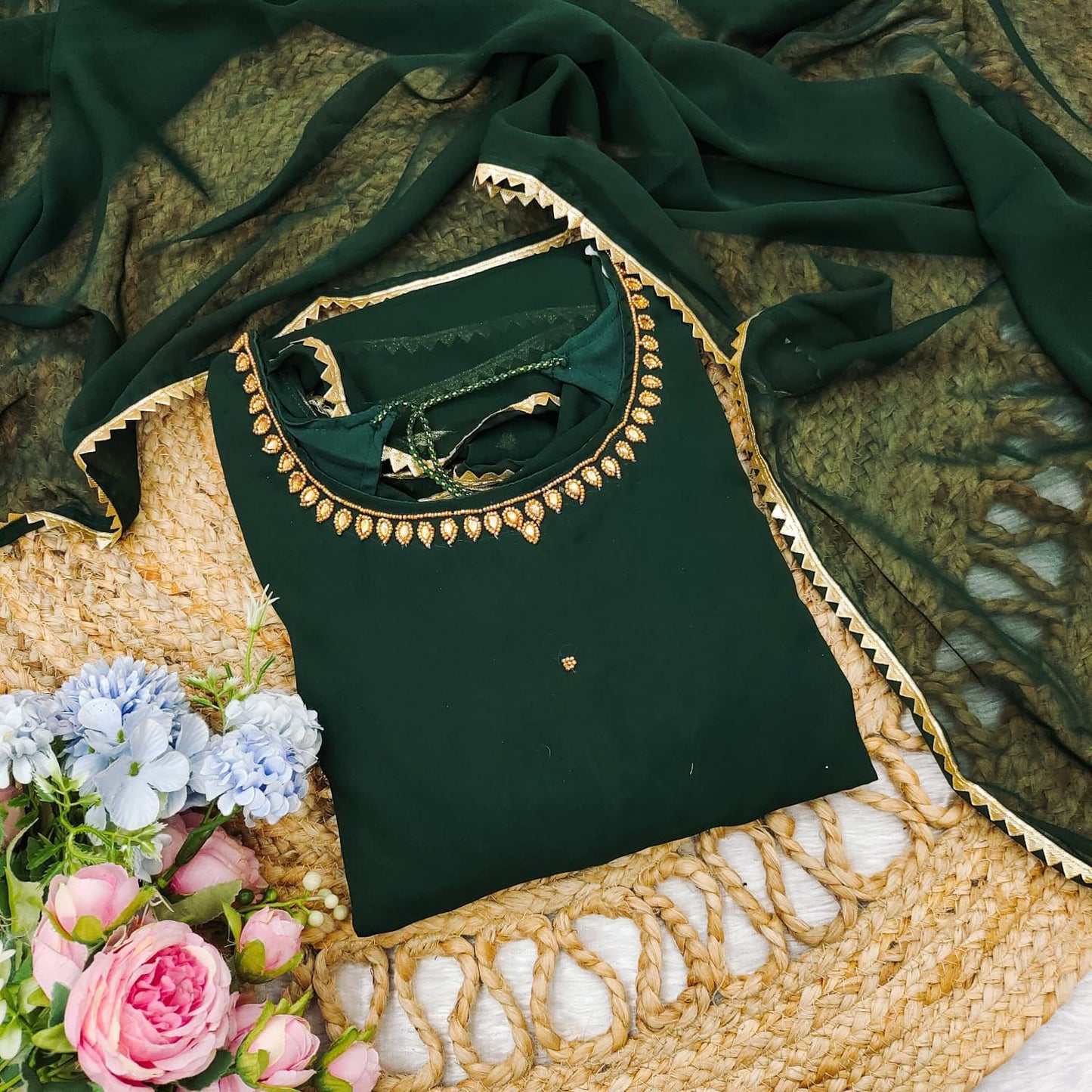 Handwork Gown With Dupatta