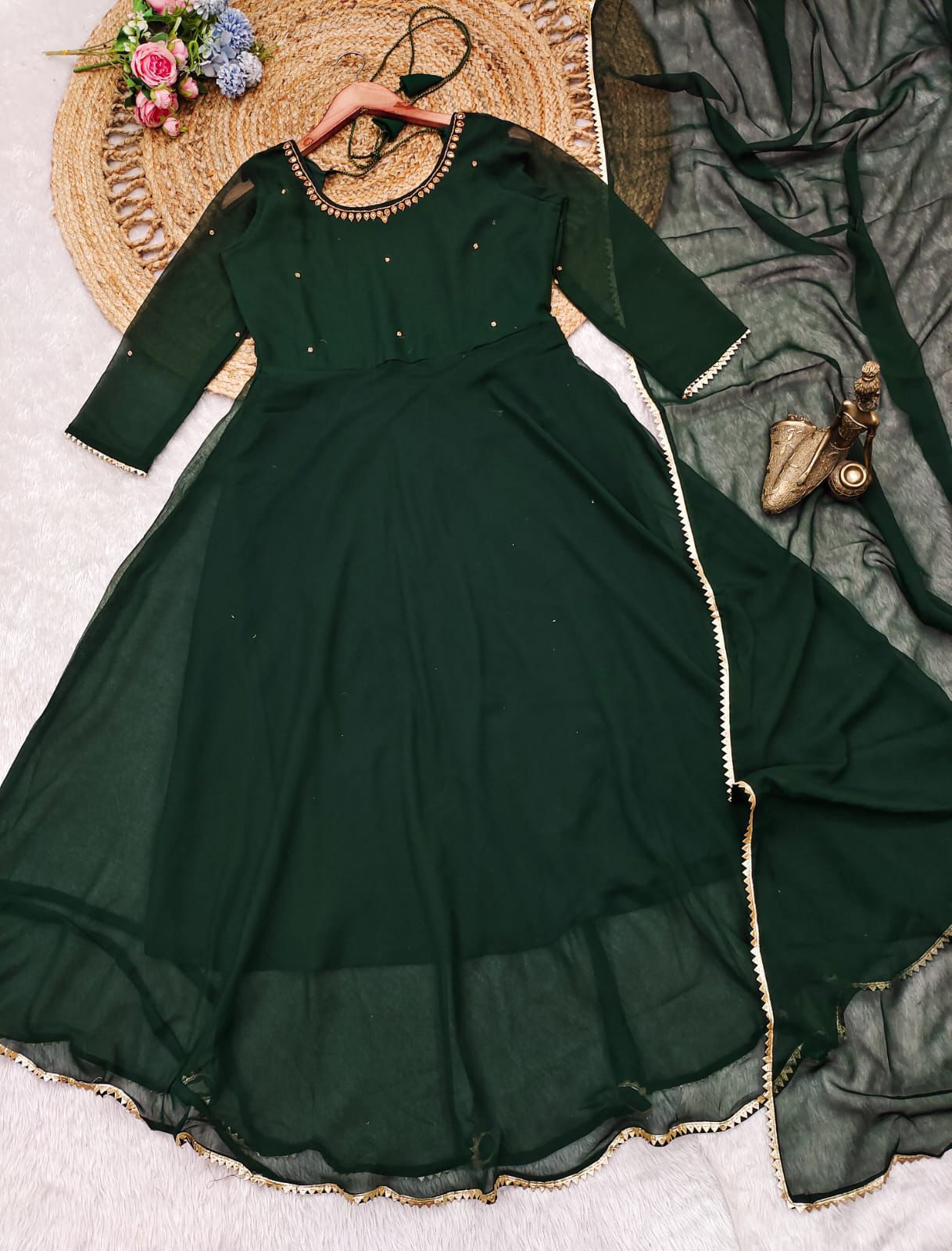 Handwork Gown With Dupatta
