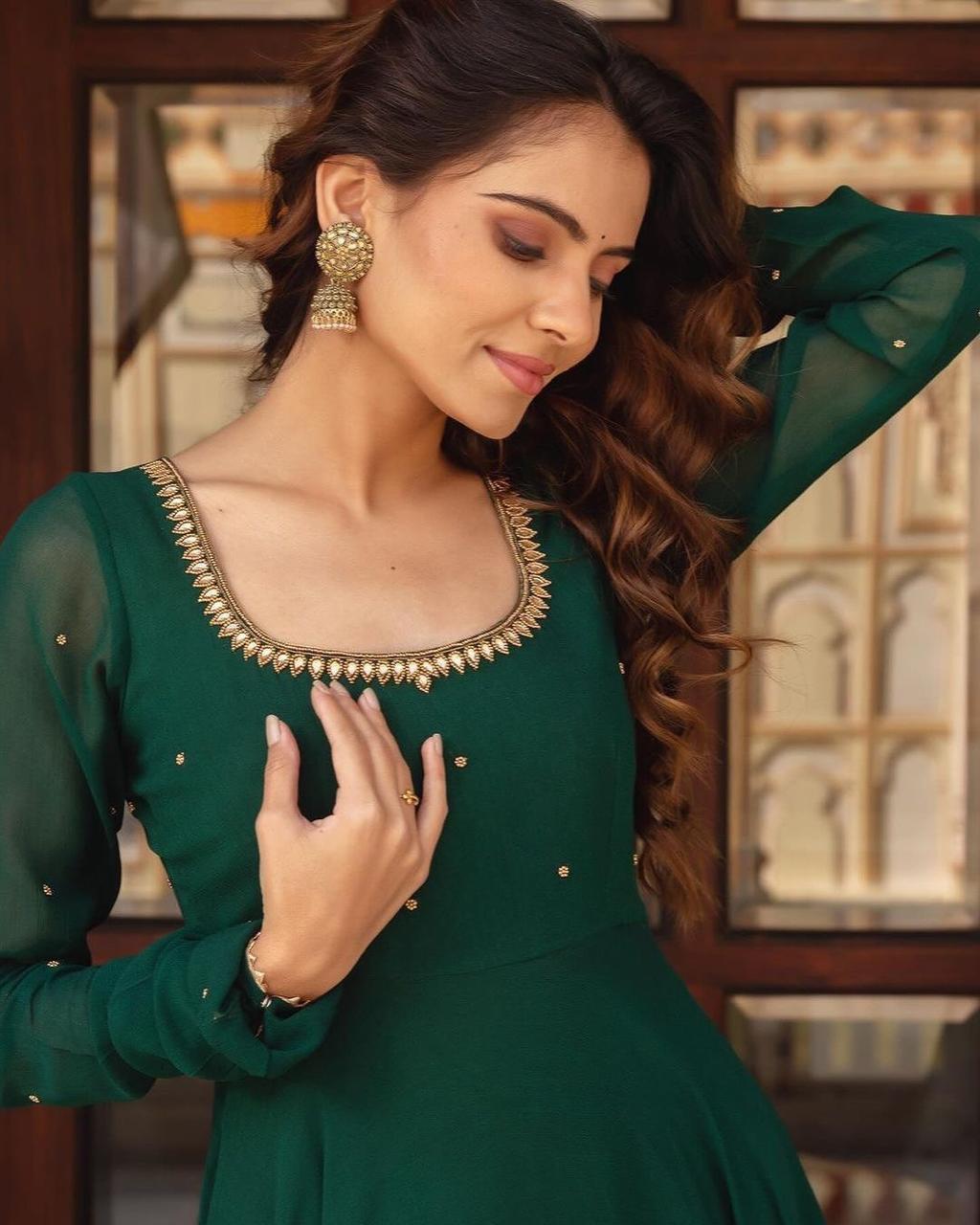 Handwork Gown With Dupatta