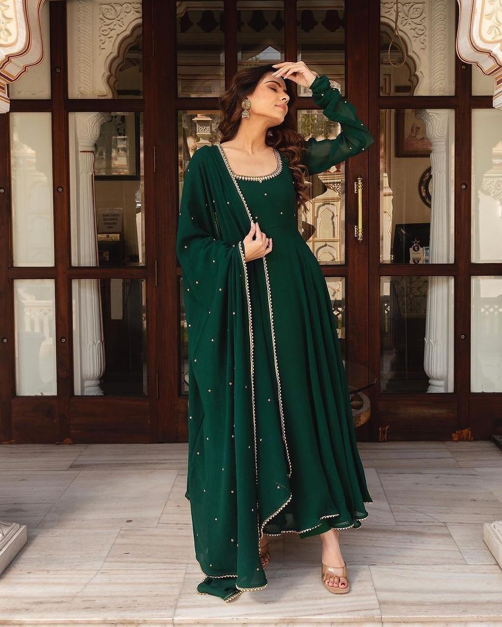 Handwork Gown With Dupatta