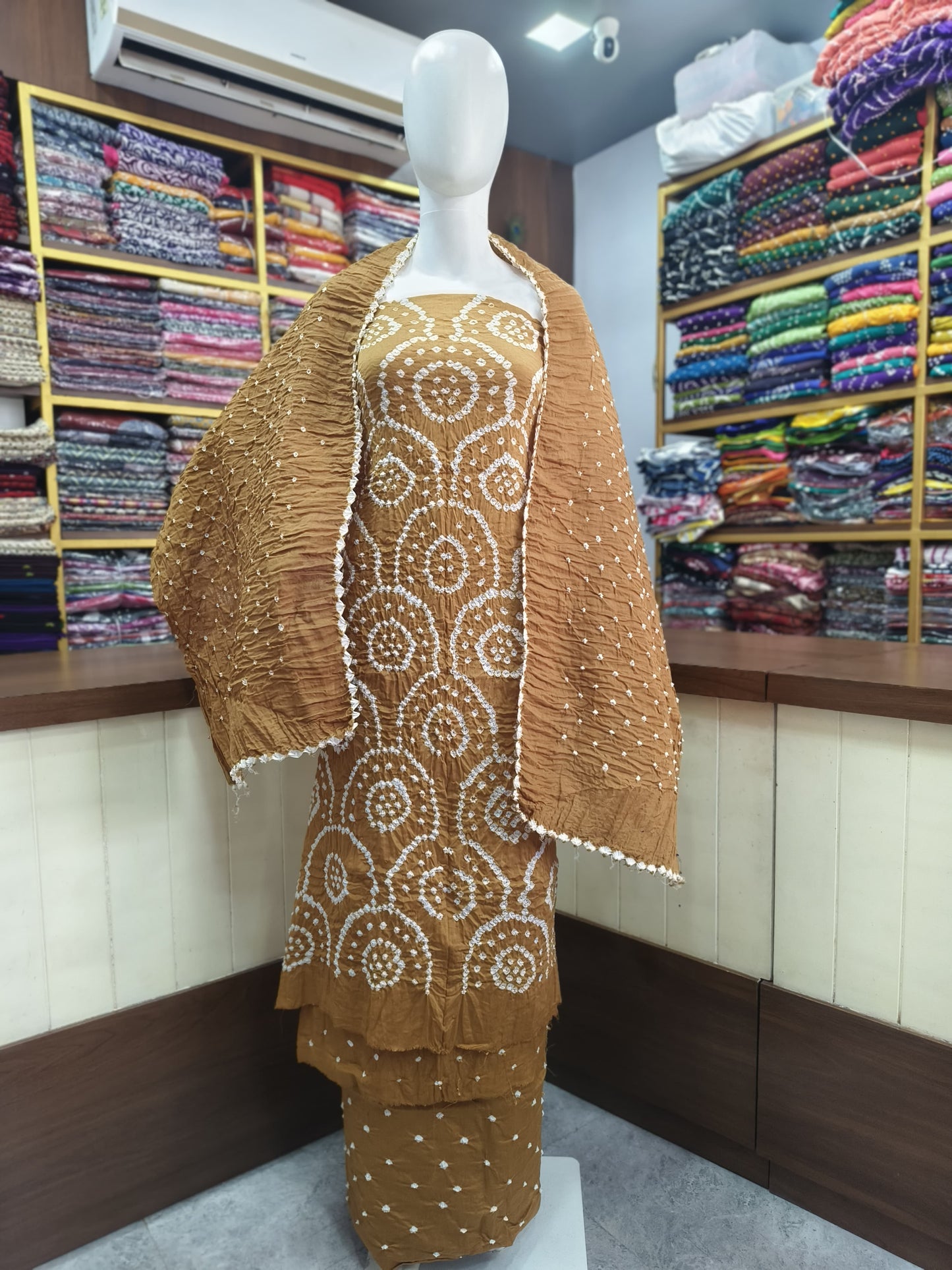 Satin Cotton Bandhej Suits