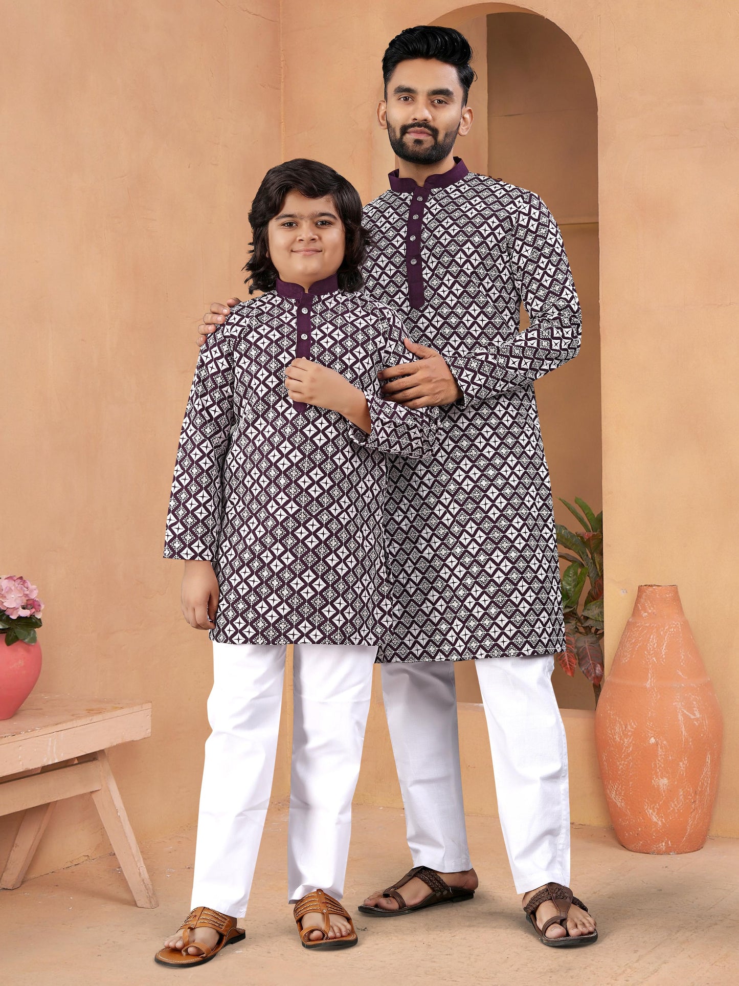 MEN'S AND KID’S TRADITIONAL COMBO KURTA