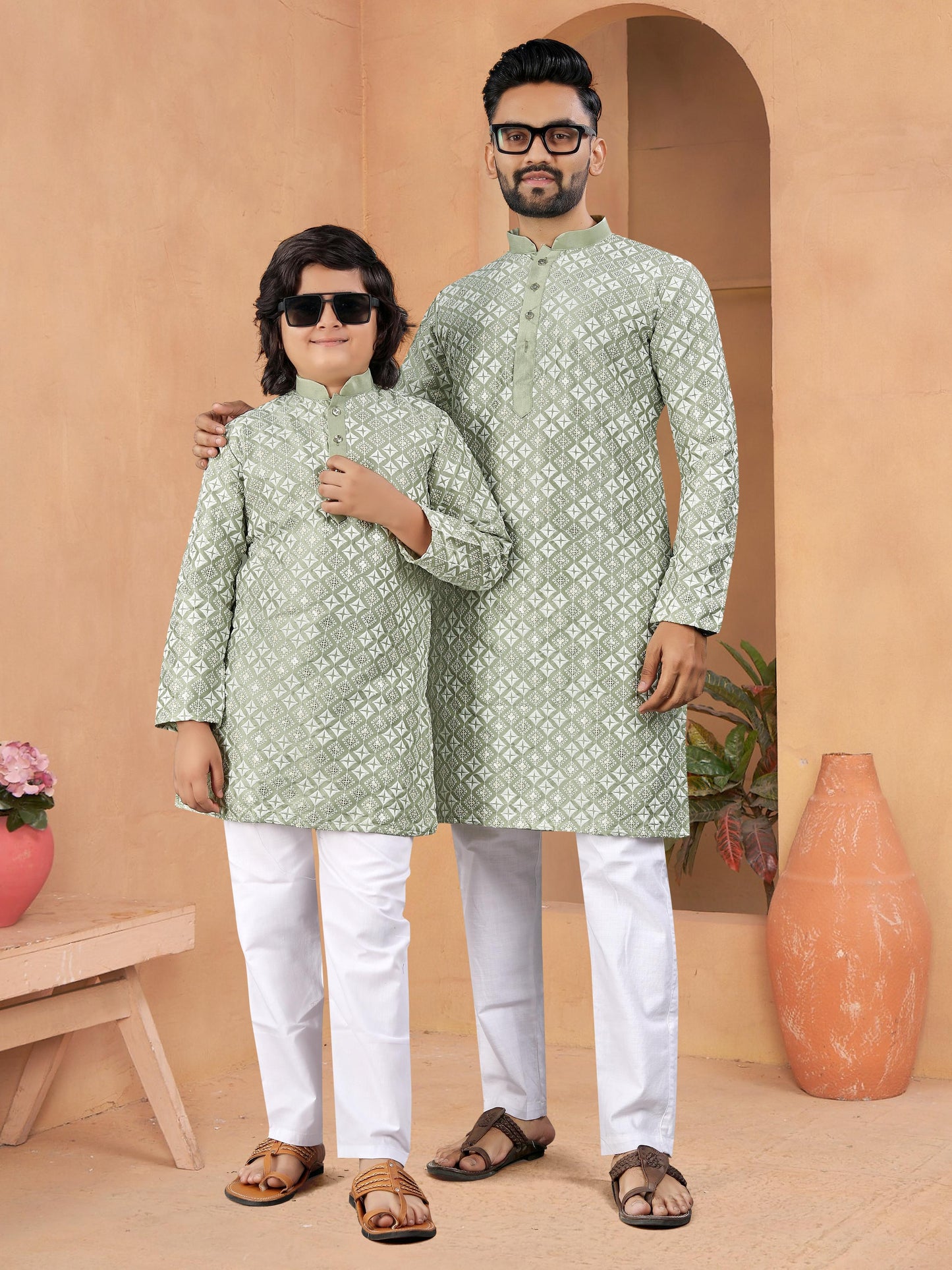 MEN'S AND KID’S TRADITIONAL COMBO KURTA