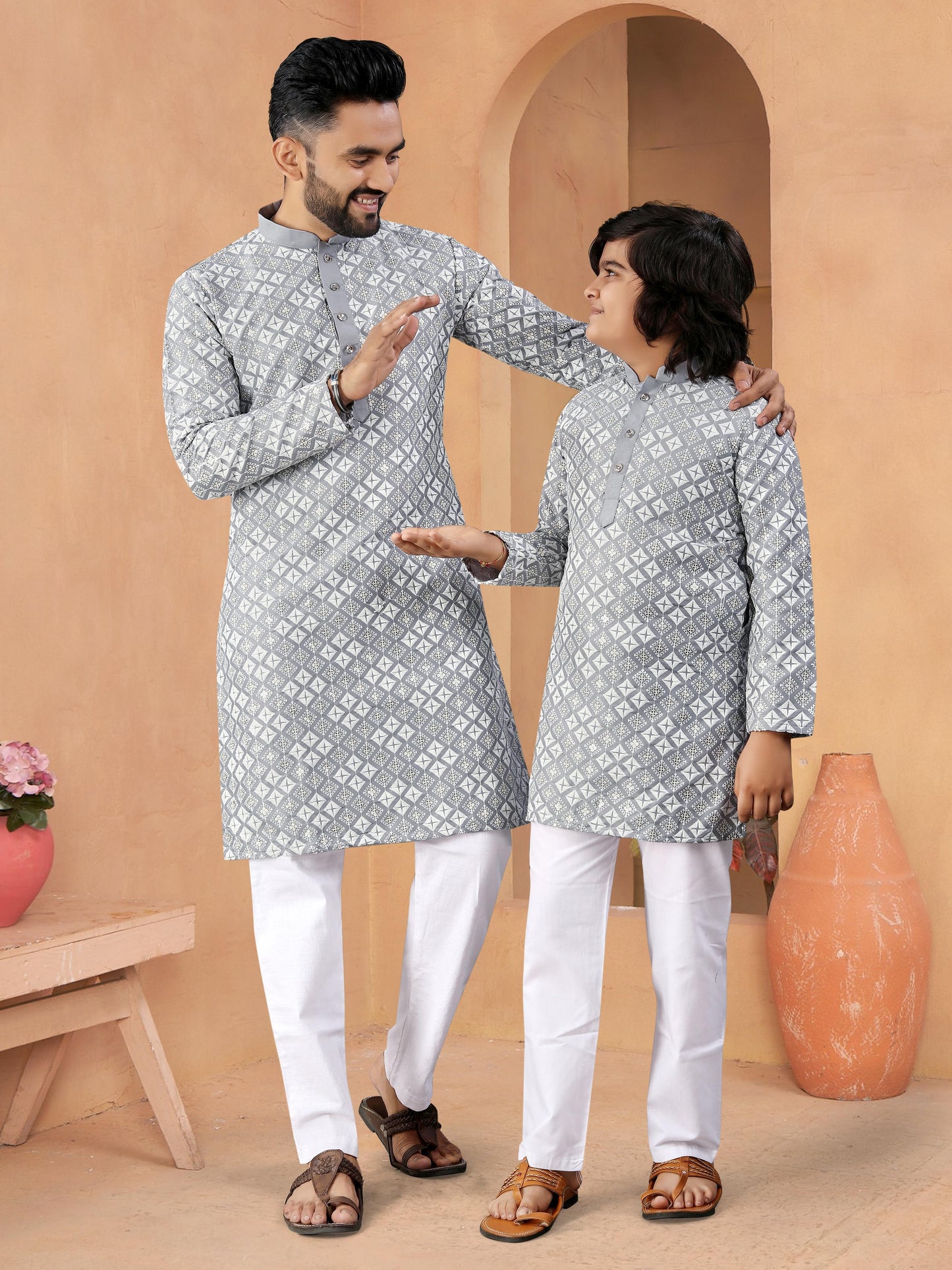 MEN'S AND KID’S TRADITIONAL COMBO KURTA