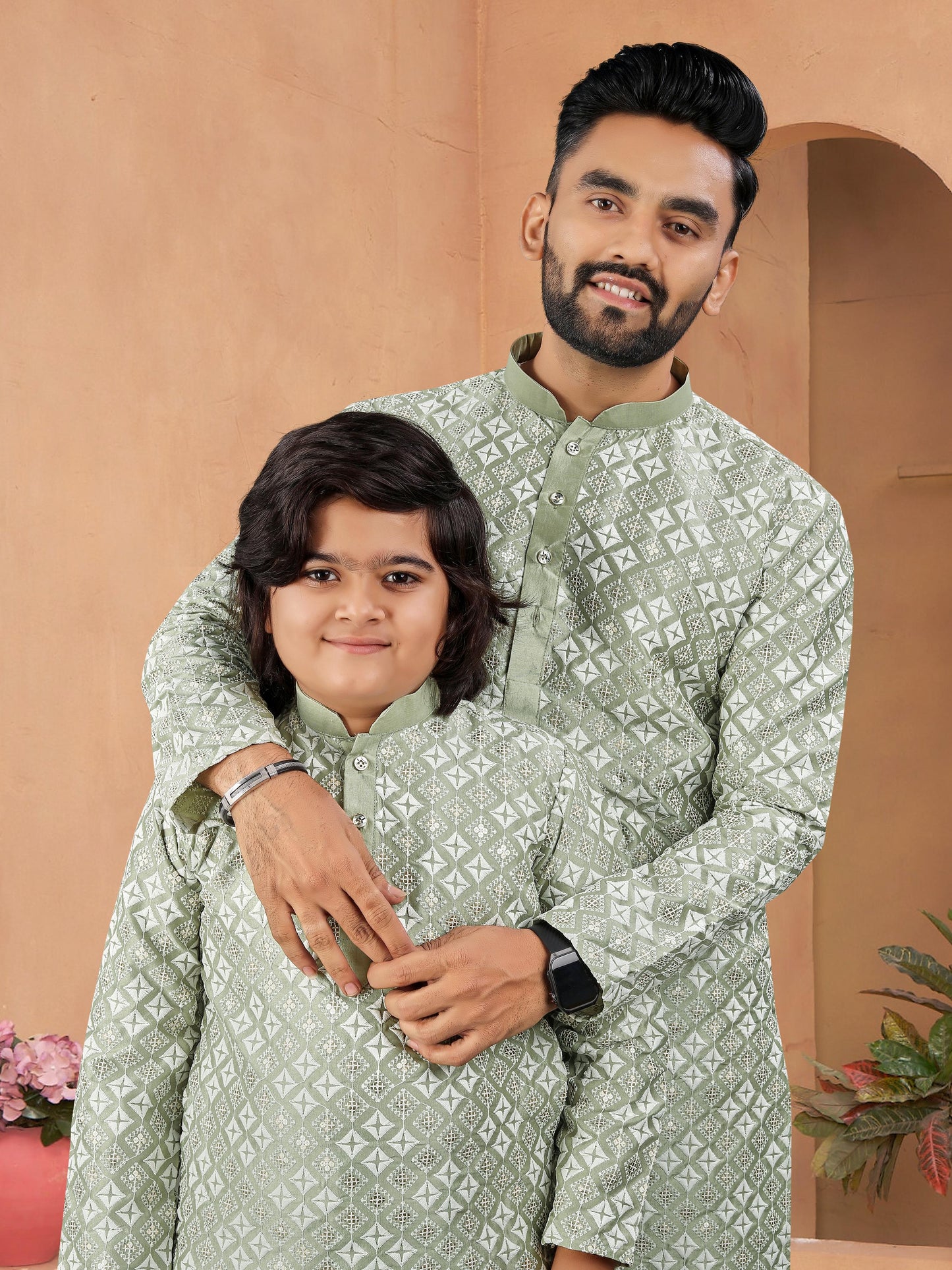MEN'S AND KID’S TRADITIONAL COMBO KURTA