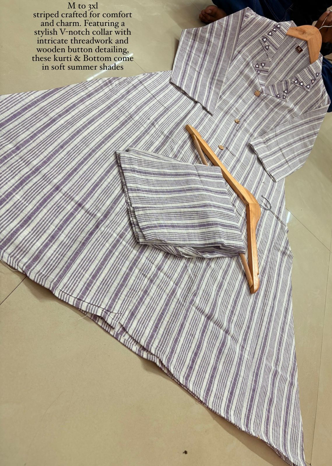 A-line Kurti With Palazzo Set