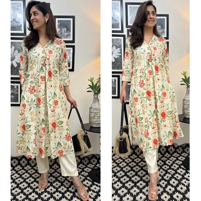 Floral Flared Kurta With Pant