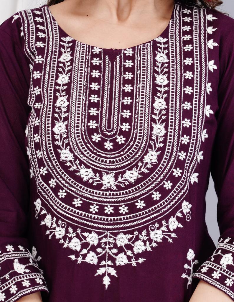 Chikan Embroidery Kurti