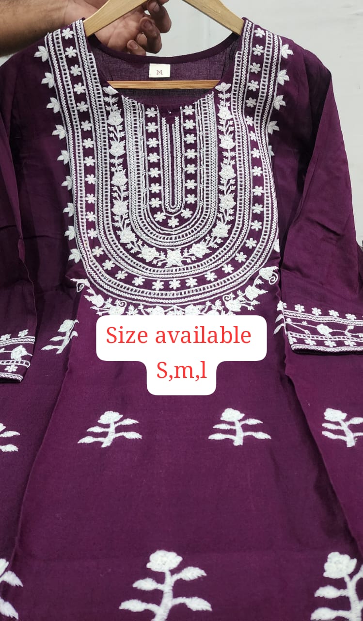 Chikan Embroidery Kurti