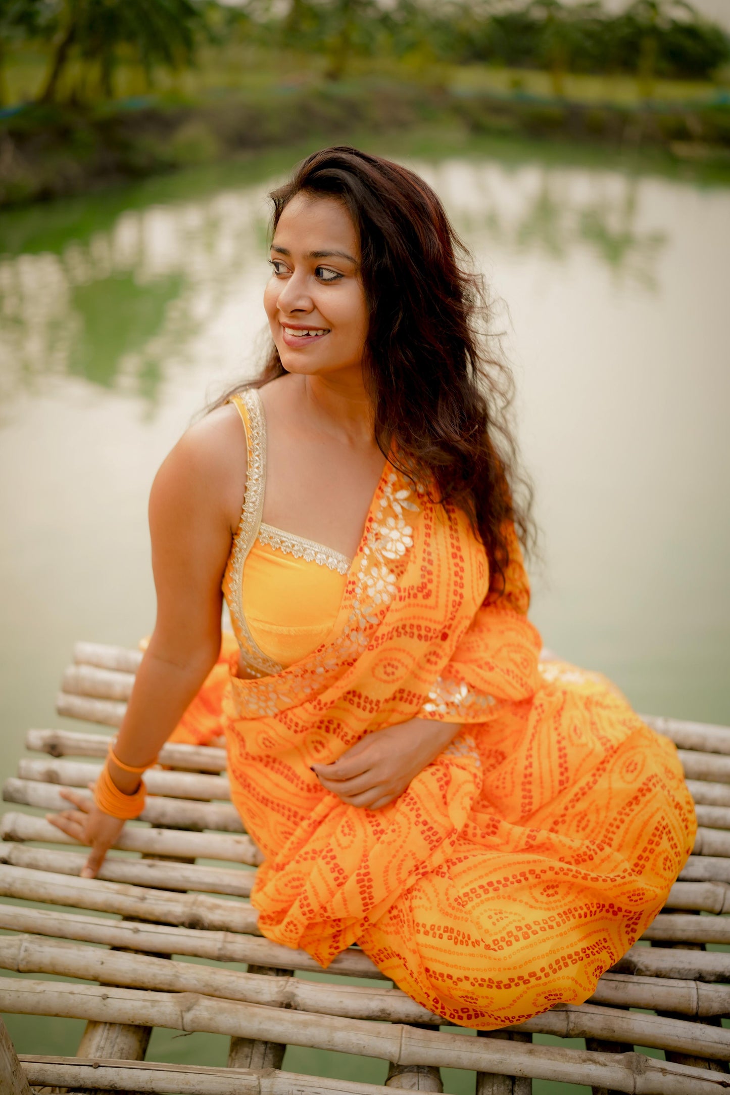 Gota Patti With Bandhani