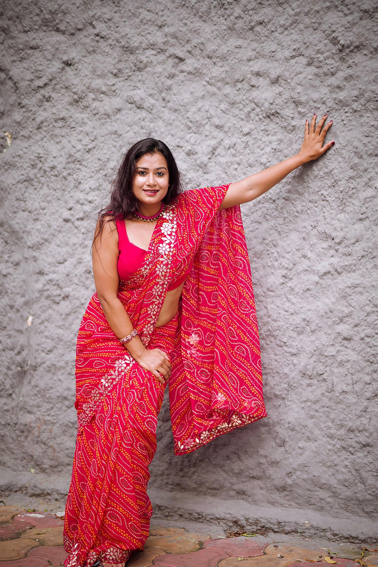 Gota Patti With Bandhani