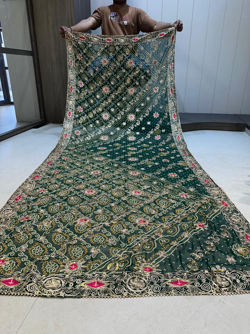 Pure Georgette Vintage Work Dupatta