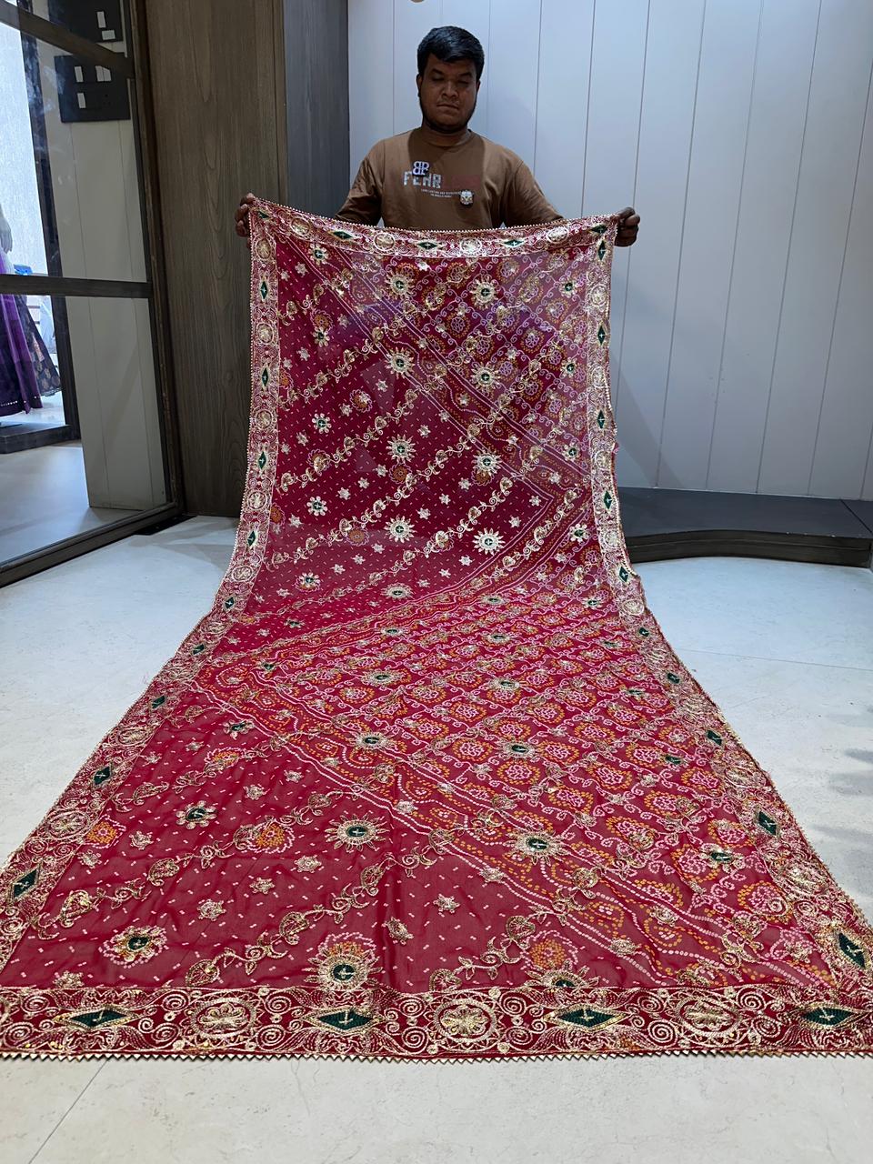 Pure Georgette Vintage Work Dupatta