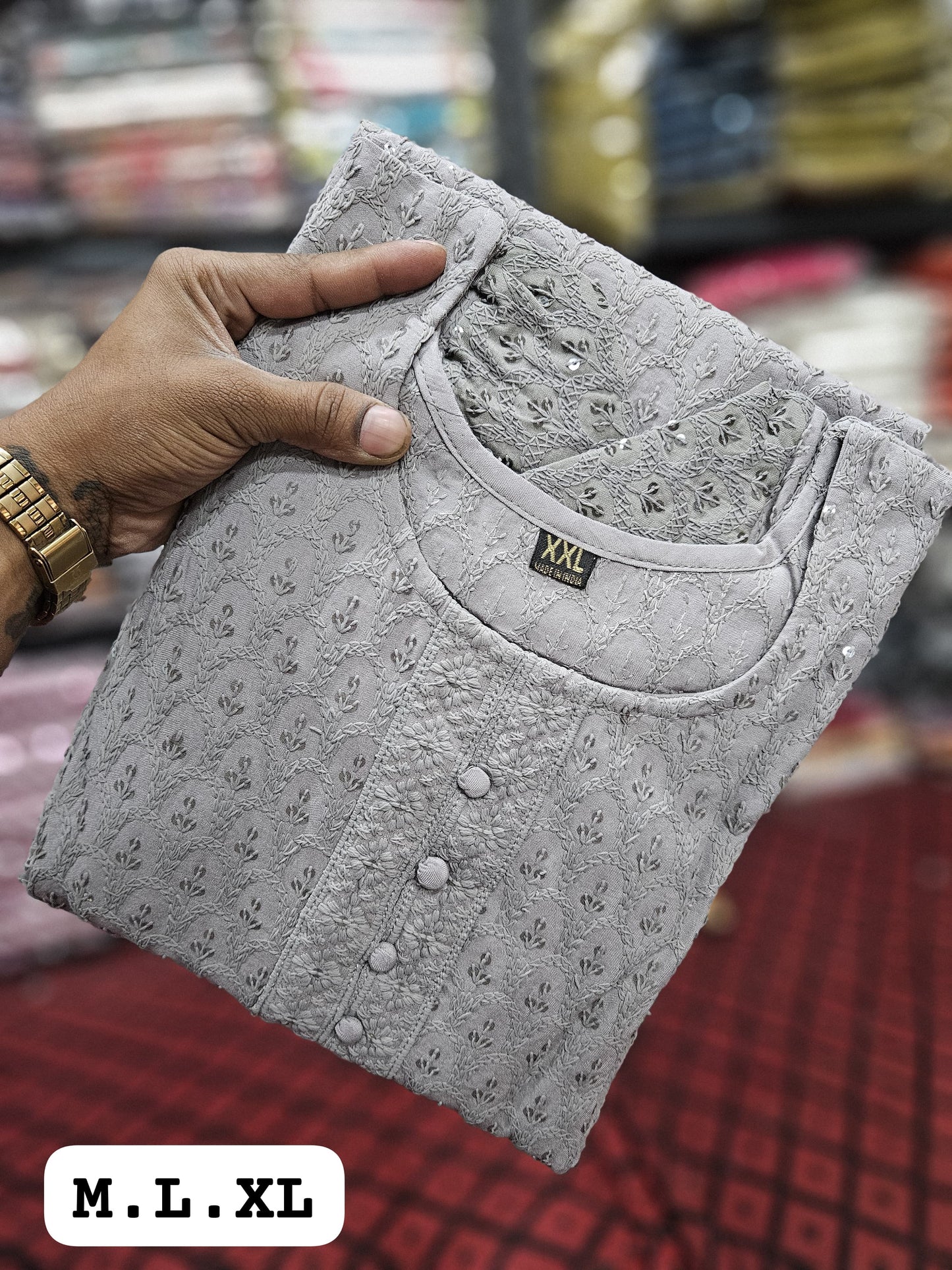 Heavy Rayon New Lucknowi Embroidery Kurti