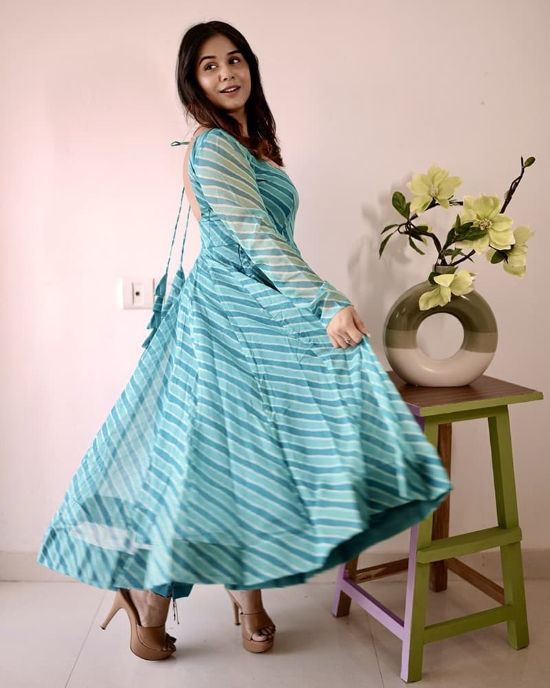 Tabby Organza Three Piece Anarkali Suit