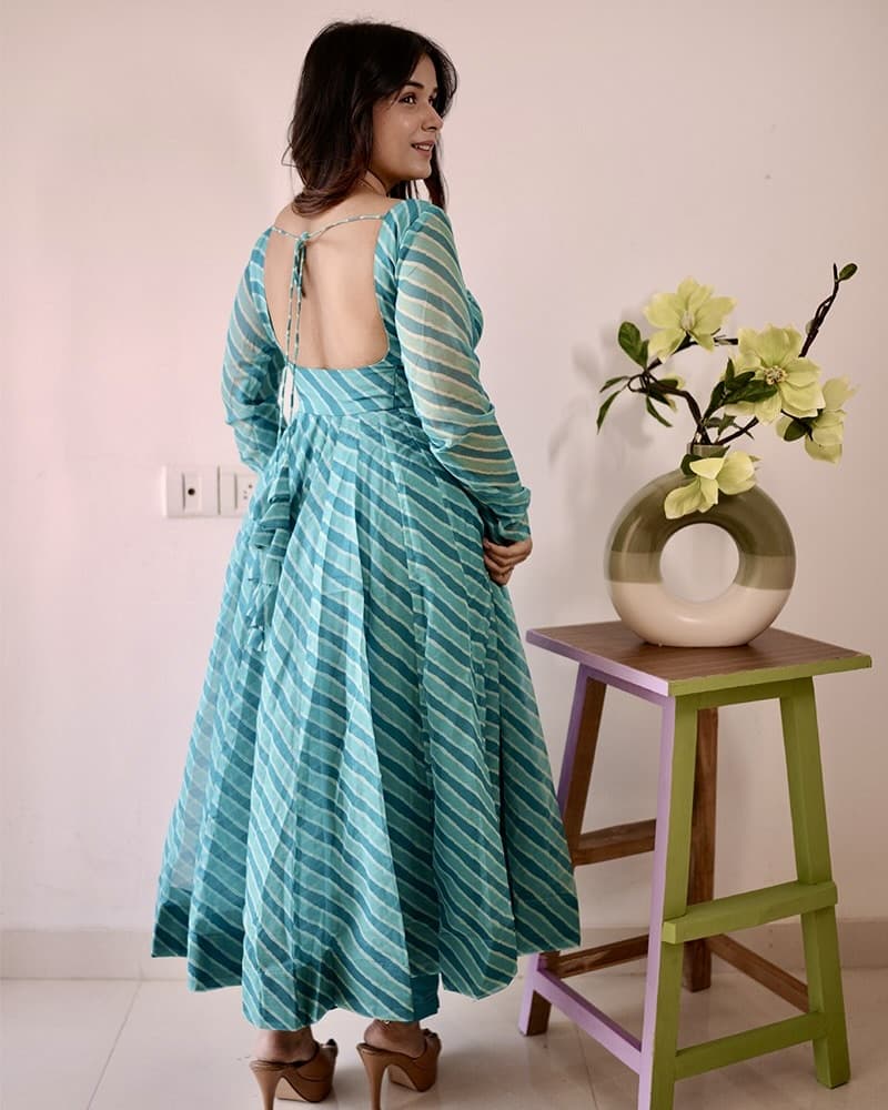 Tabby Organza Three Piece Anarkali Suit
