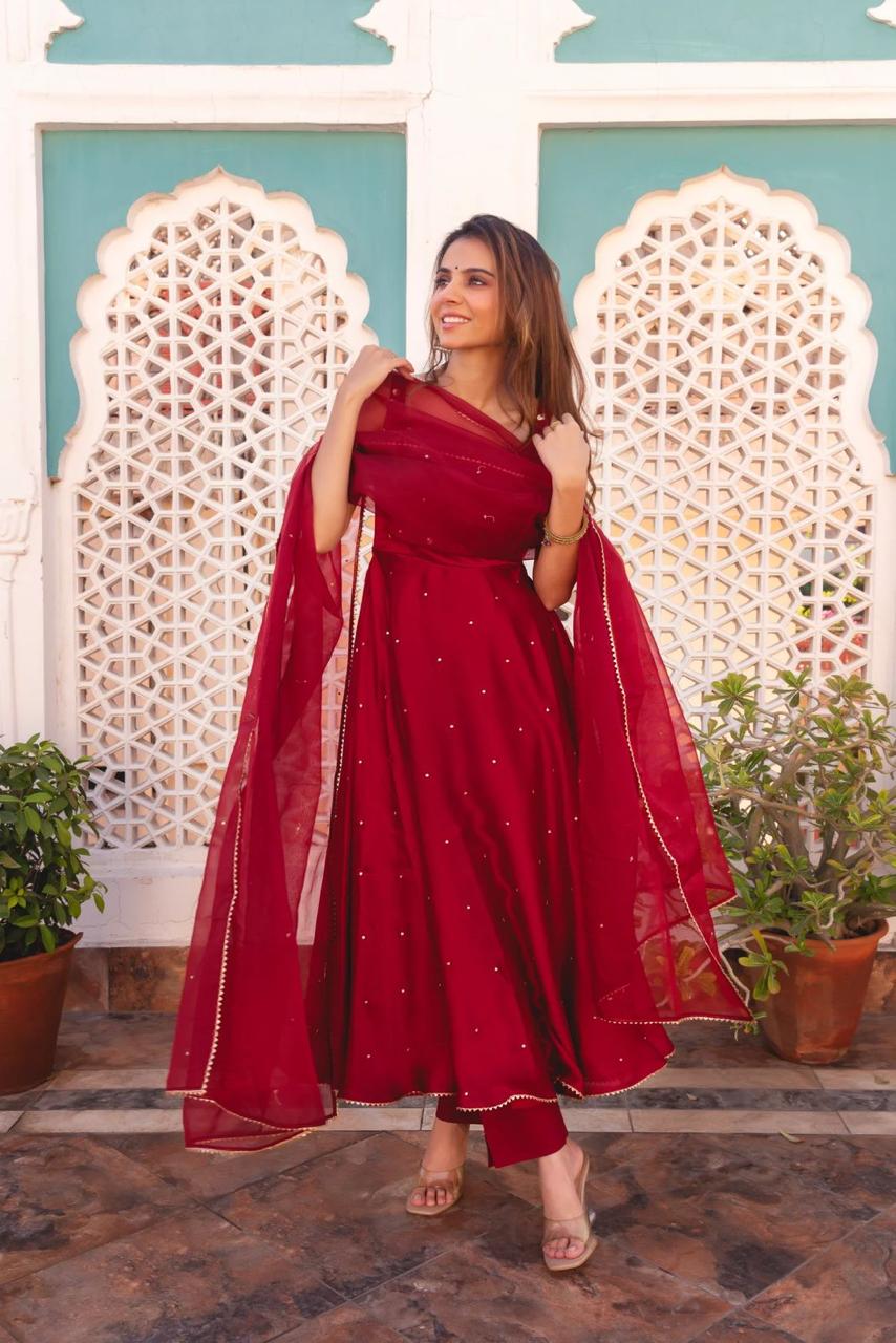 Anarkali Gown With Dupatta