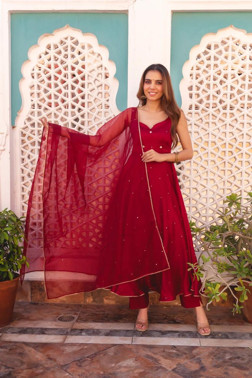 Anarkali Gown With Dupatta