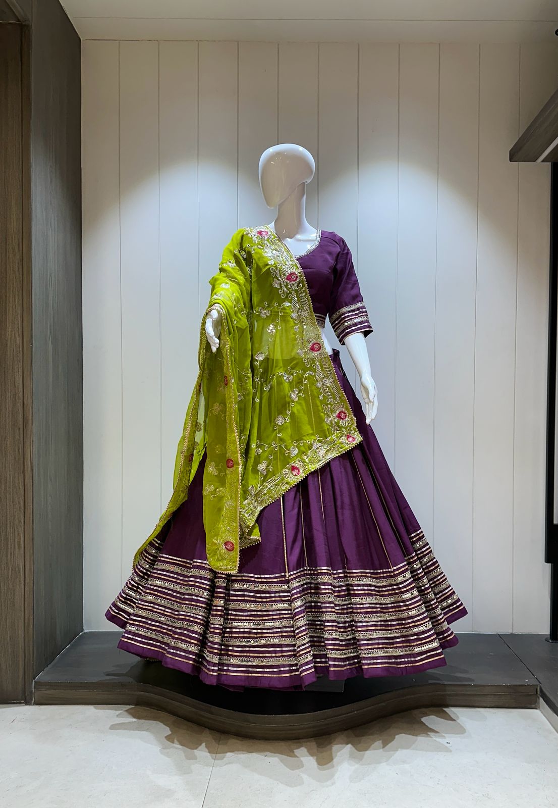 Pure Roman Silk Chaniya Choli