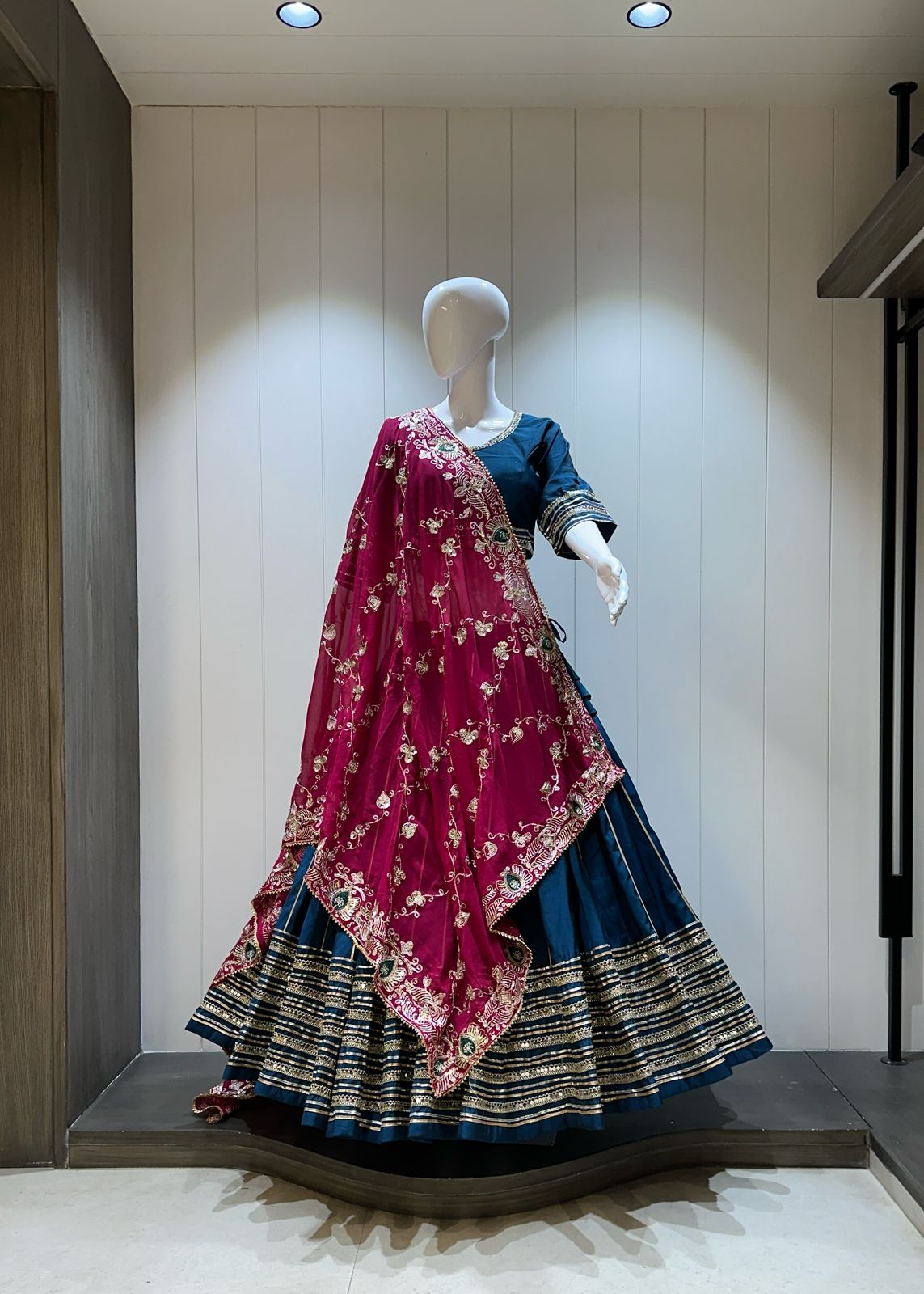 Pure Roman Silk Chaniya Choli
