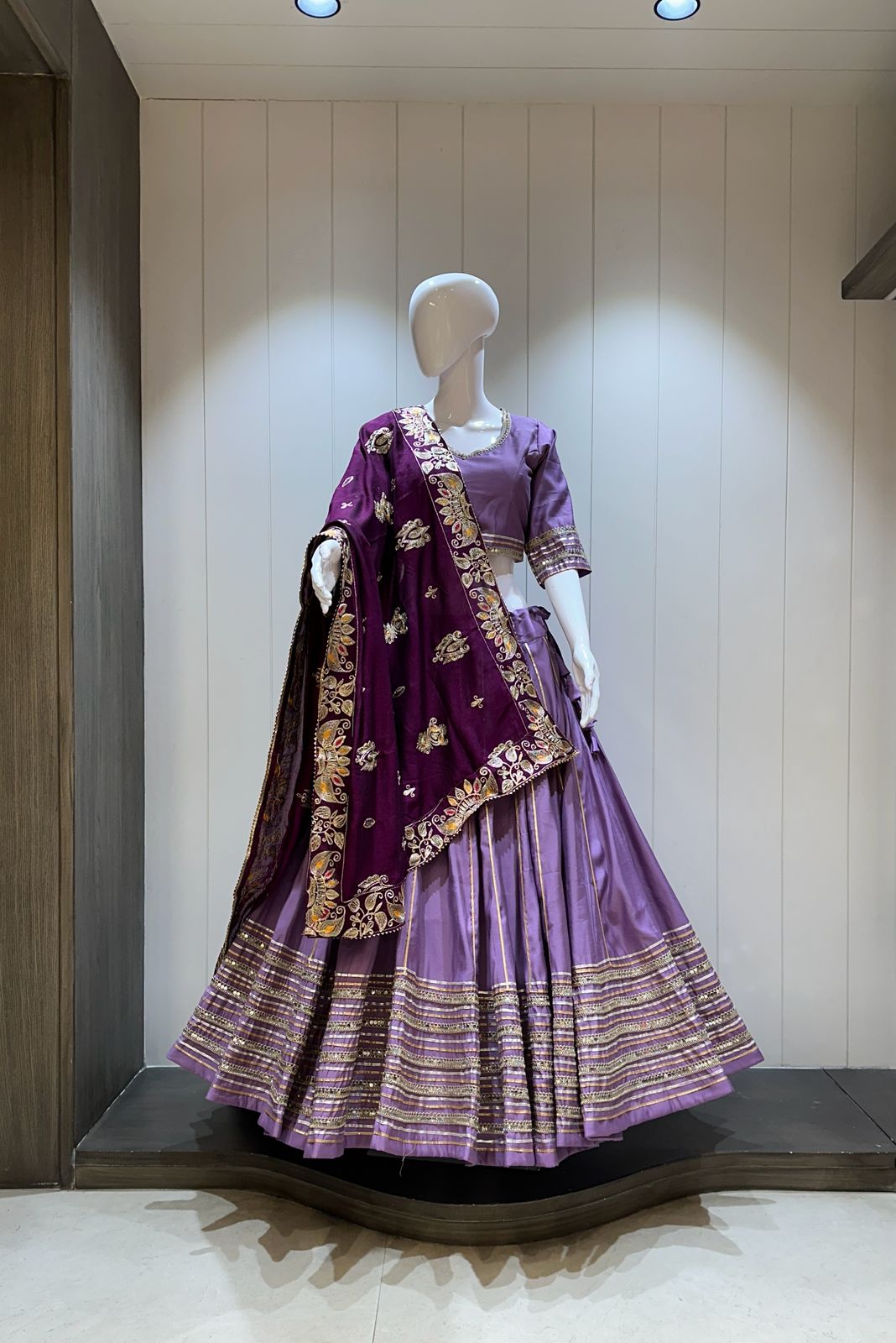 Pure Roman Silk Chaniya Choli
