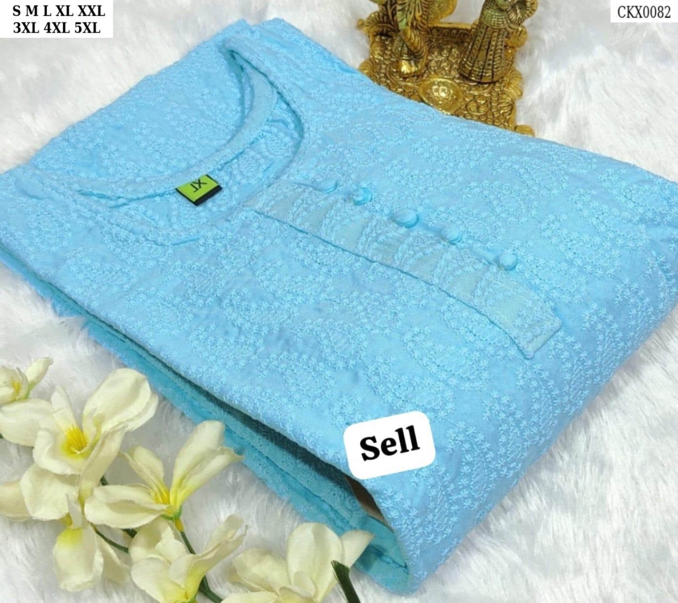 HEAVY CHIKANKARI WORK STRAIGHT KURTI