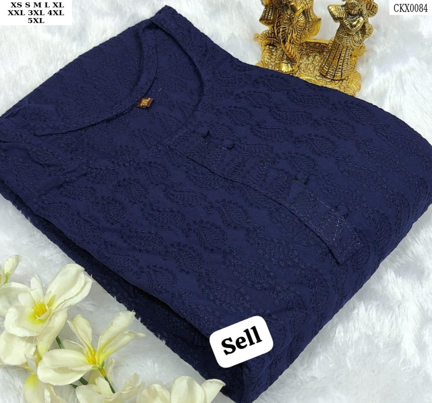HEAVY CHIKANKARI WORK STRAIGHT KURTI