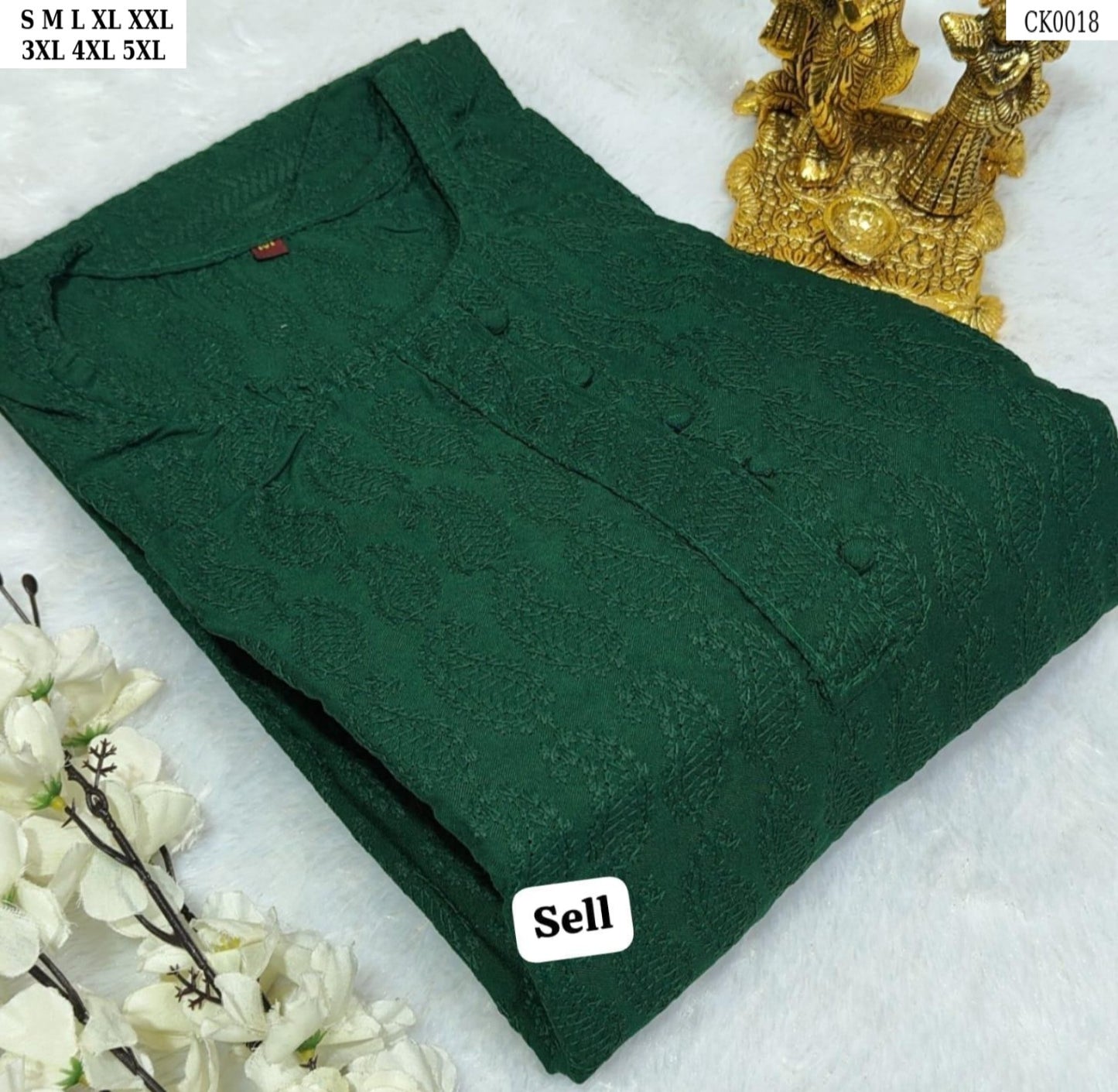 HEAVY CHIKANKARI WORK STRAIGHT KURTI