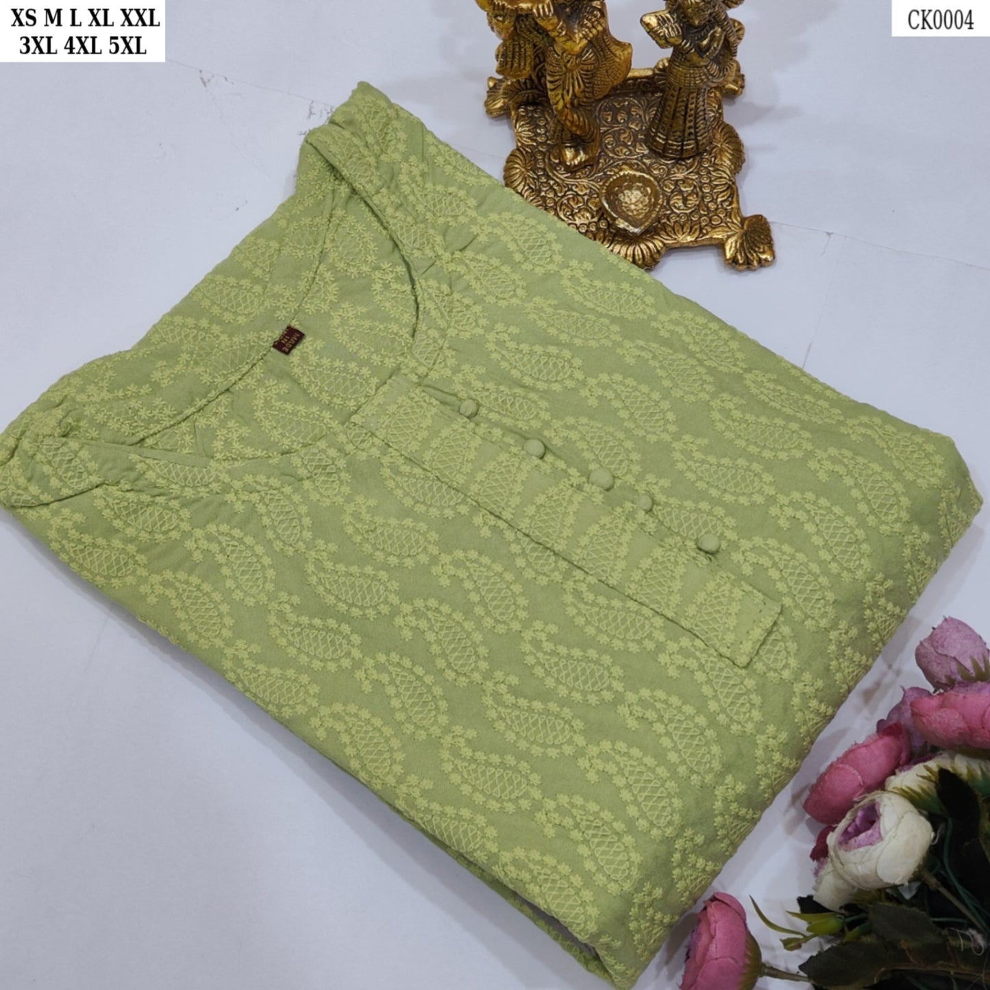 HEAVY CHIKANKARI WORK STRAIGHT KURTI