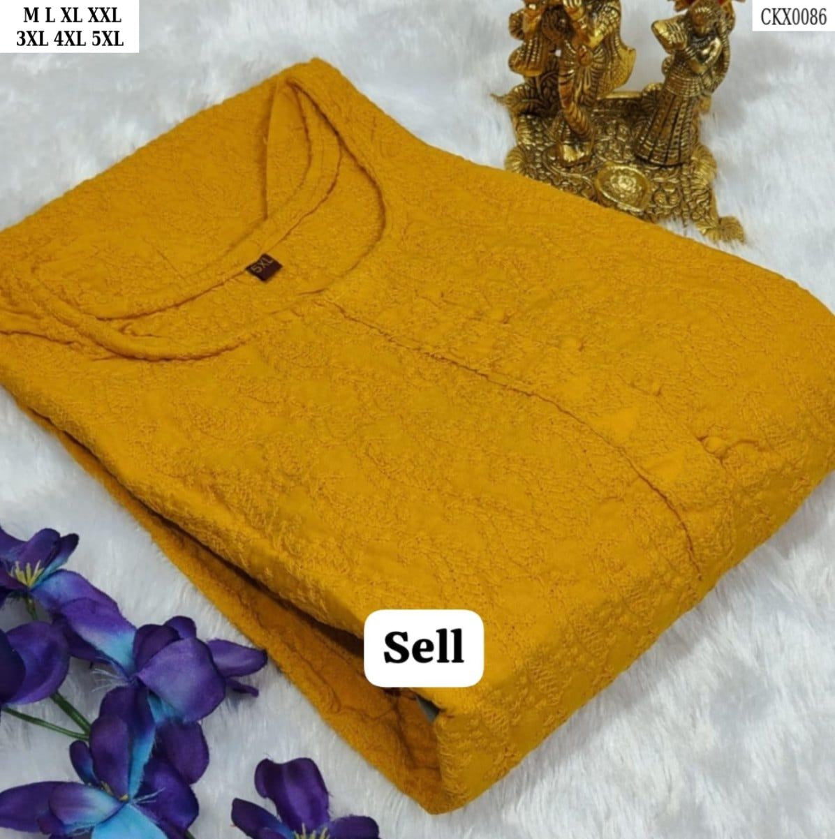 HEAVY CHIKANKARI WORK STRAIGHT KURTI