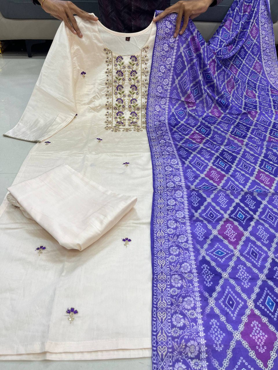 Banarasi Bandhej Suit Set