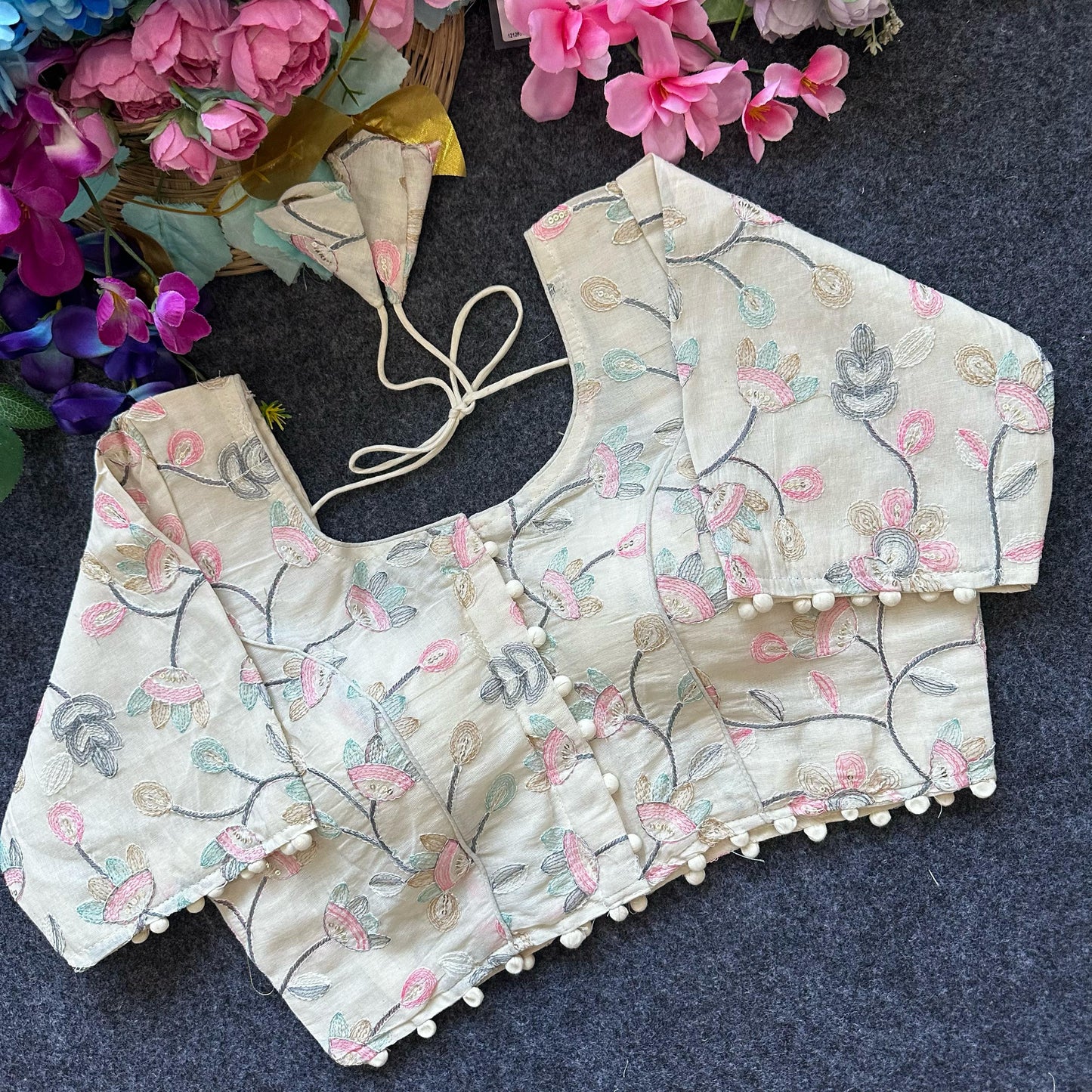 Pure Camric Cotton Dyeable Blouse