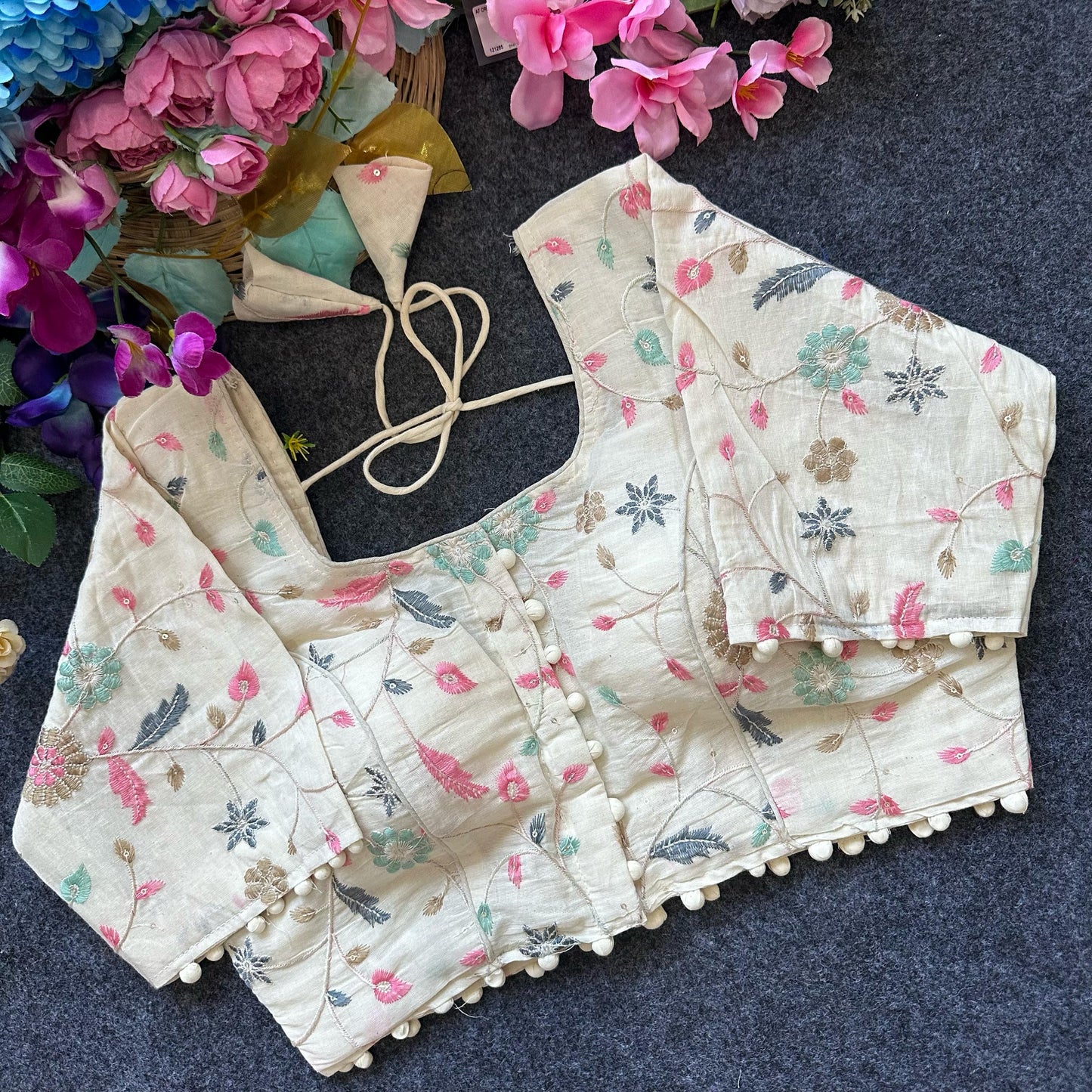 Pure Camric Cotton Dyeable Blouse