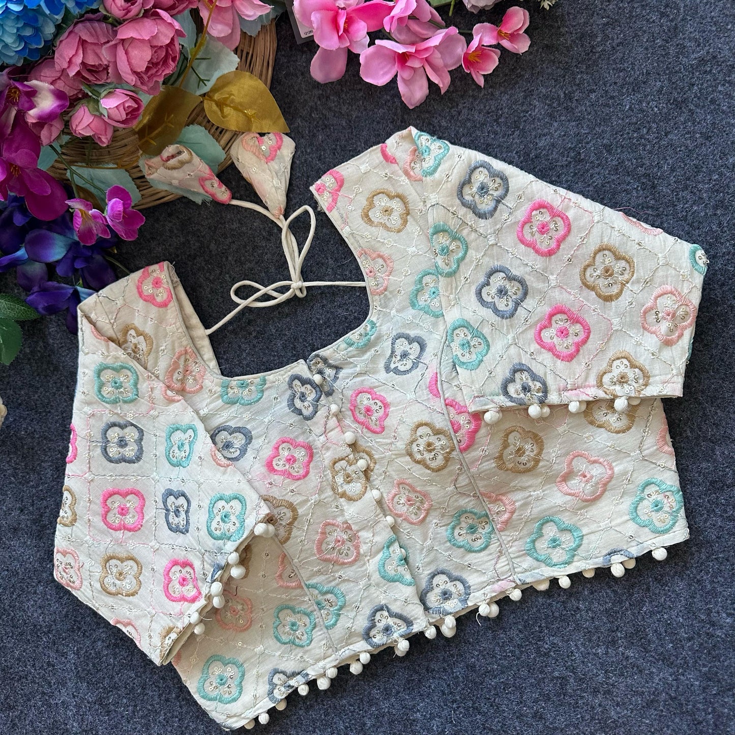 Pure Camric Cotton Dyeable Blouse