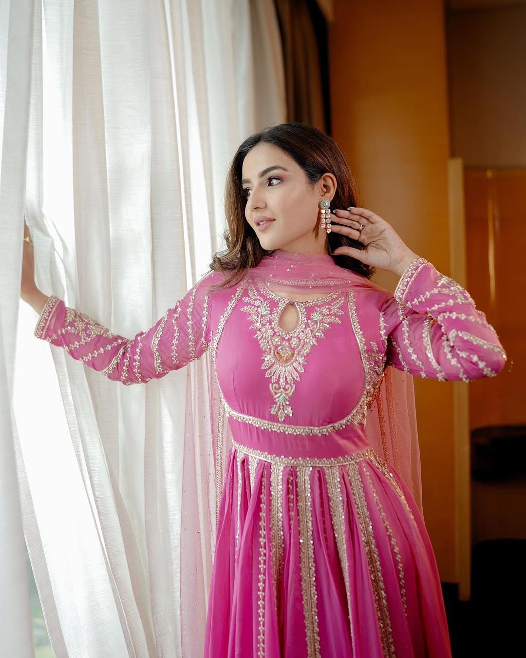 Embroidery Sequence Work Gown