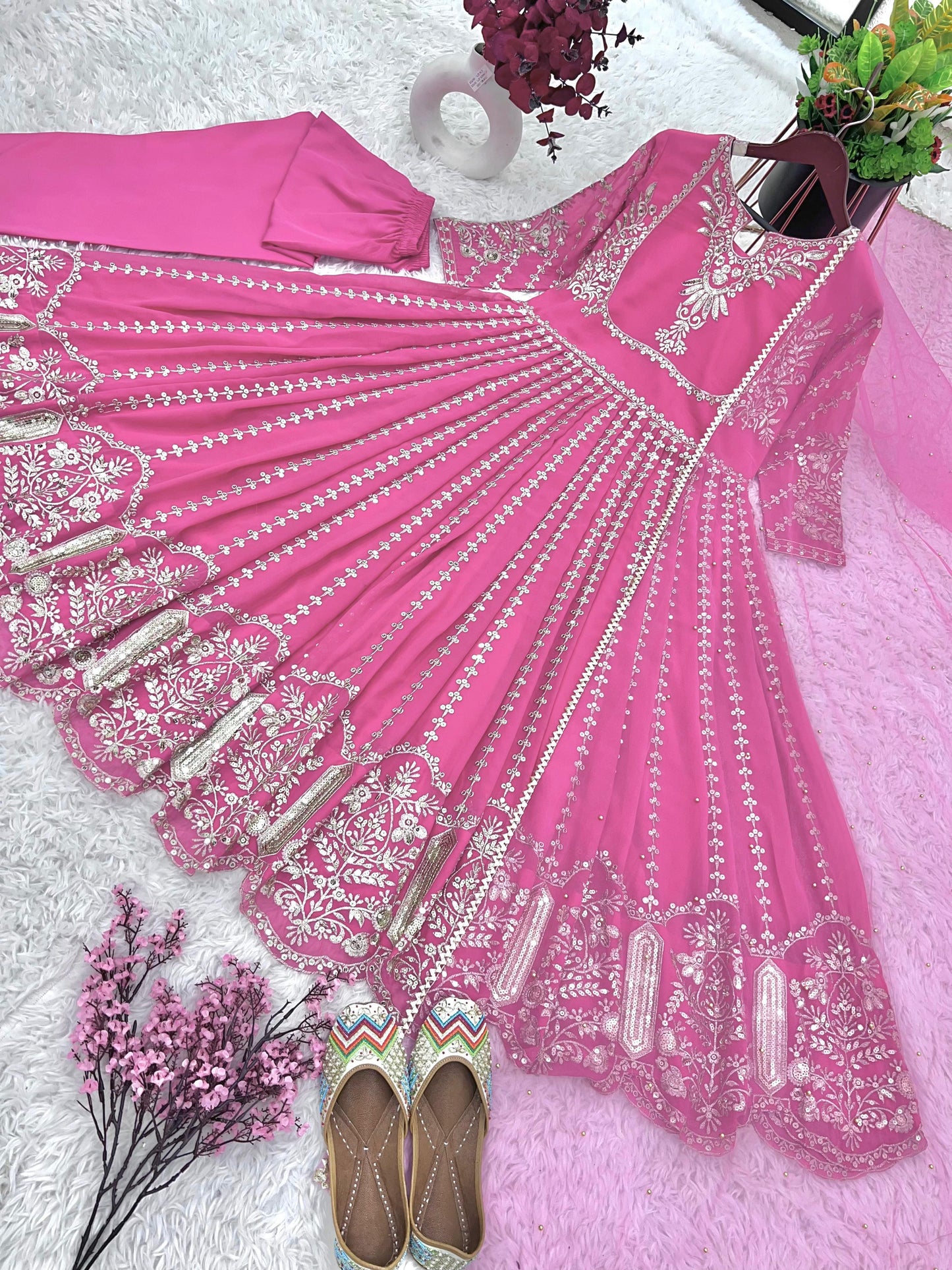 Embroidery Sequence Work Gown