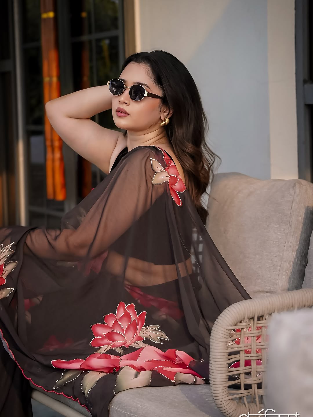 Georgette Handwork Saree