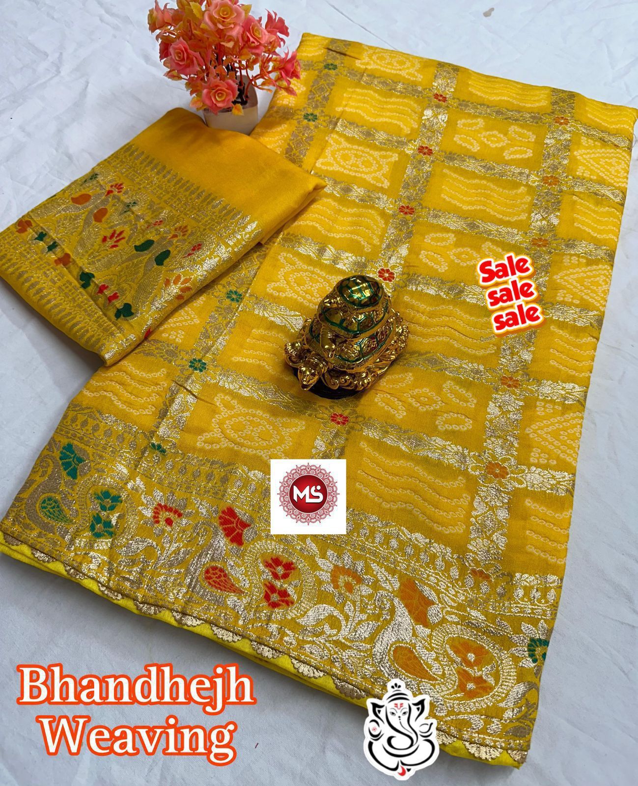 Viscose Meenakari Bandej Saree