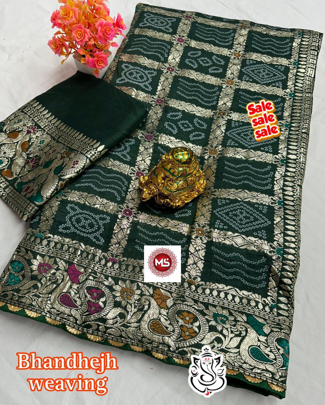 Viscose Meenakari Bandej Saree