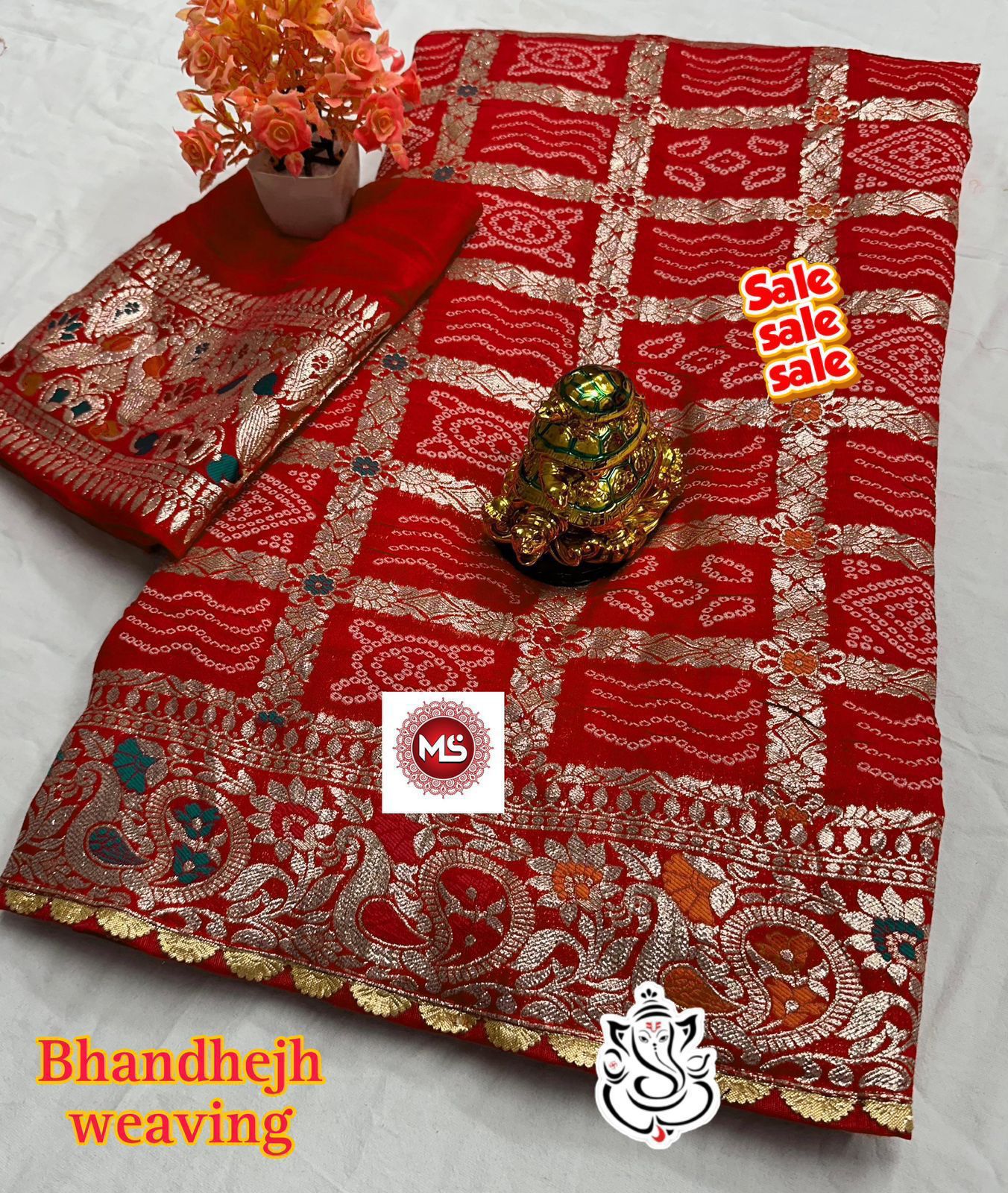 Viscose Meenakari Bandej Saree