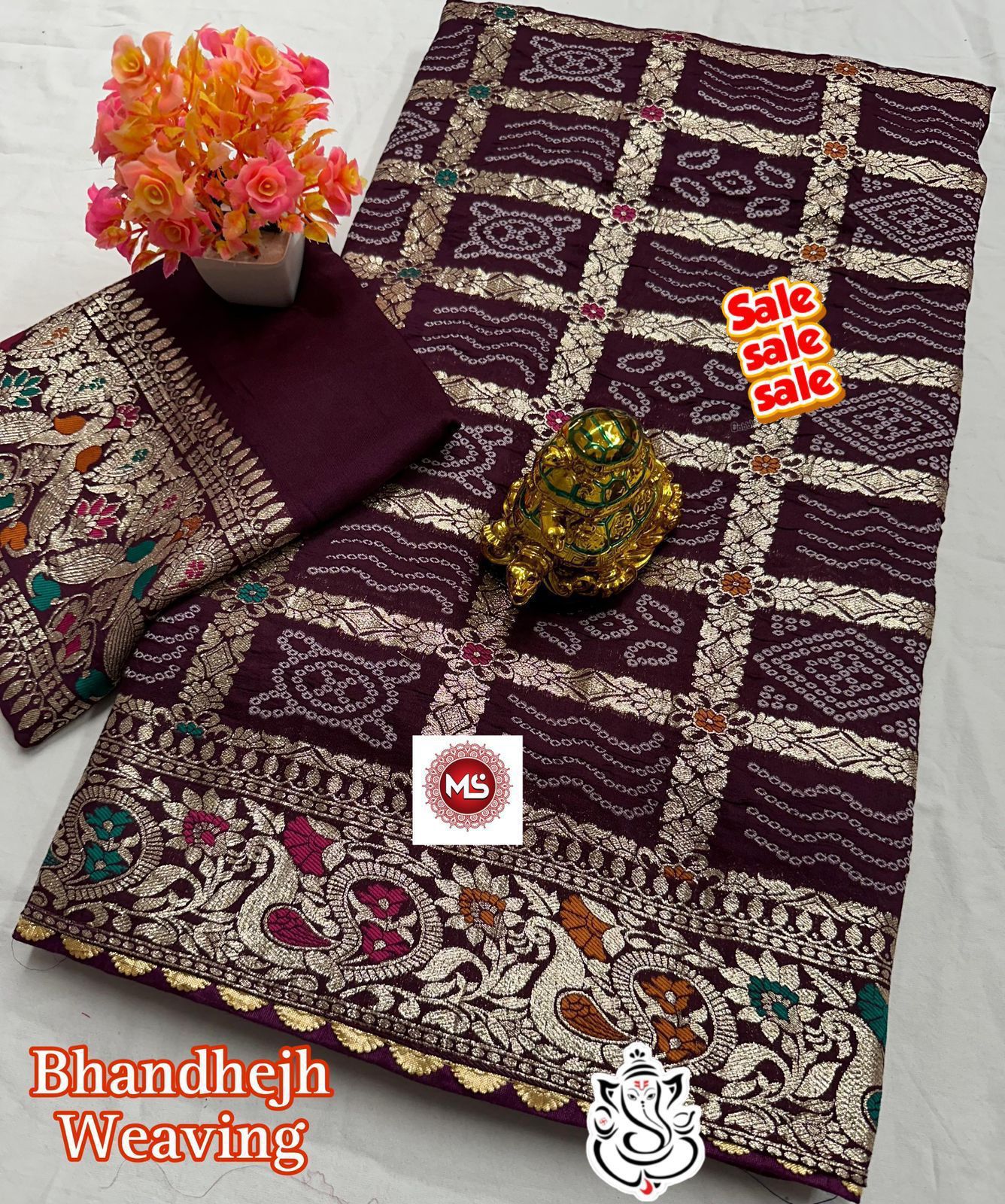 Viscose Meenakari Bandej Saree