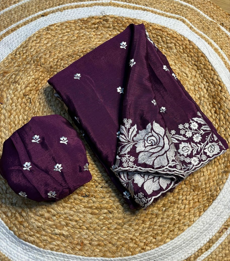 Embroidery Work Fancy Saree