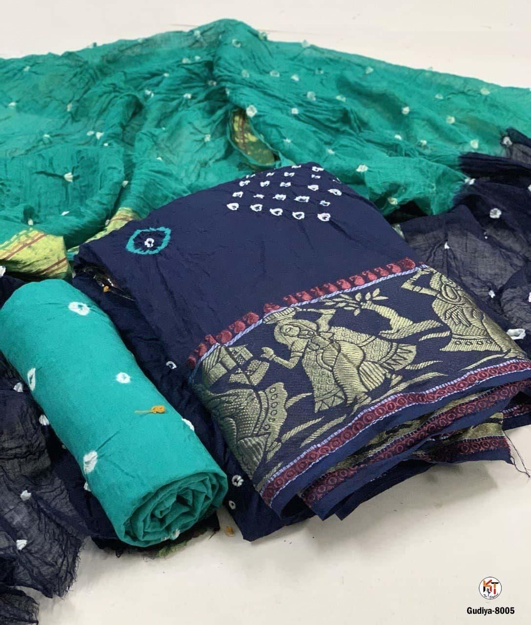 Pure Cotton Bandhni Dress Material